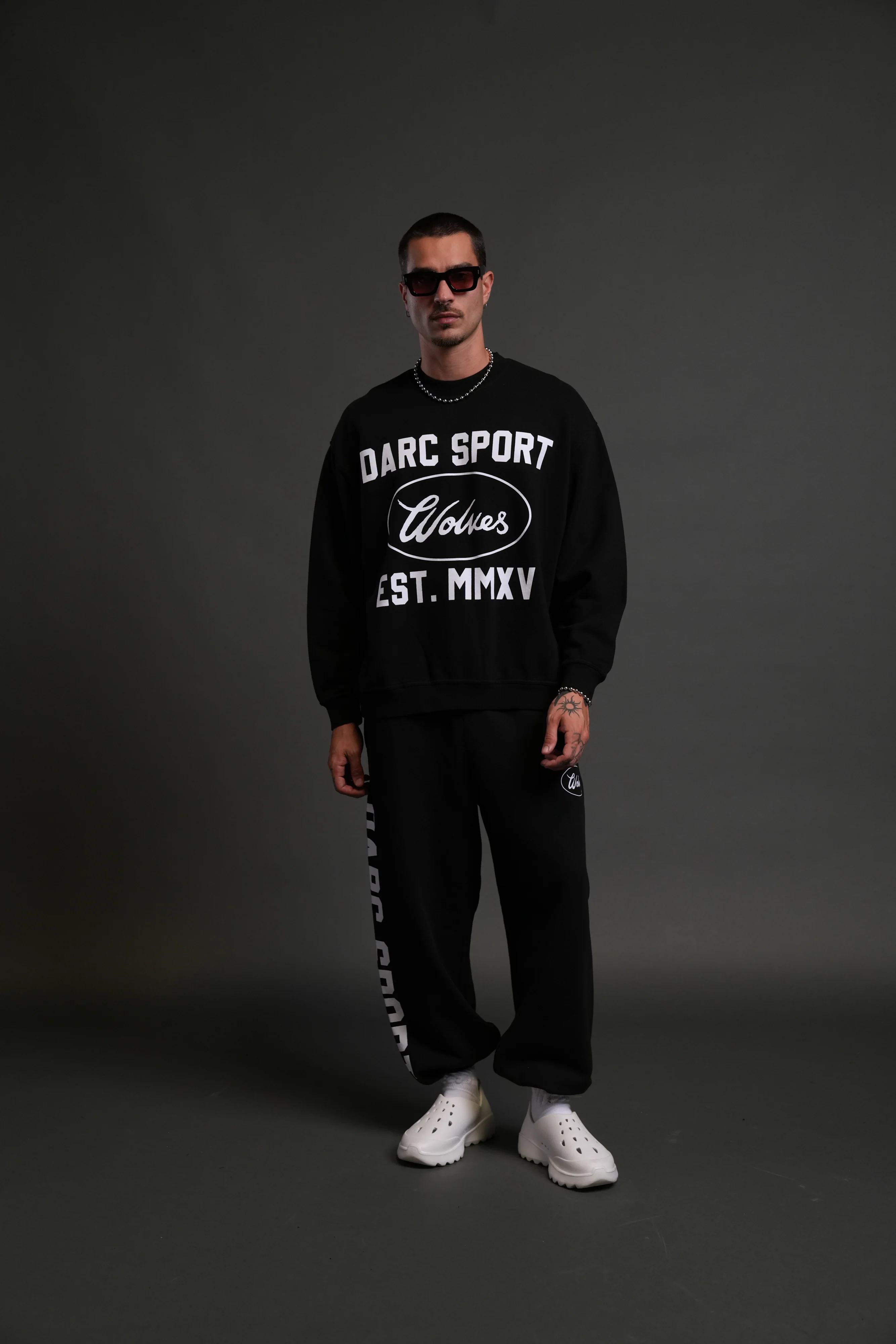 Darc Sport MMXV Grunge Oversized London Unisex Crewneck in Black - Image 5