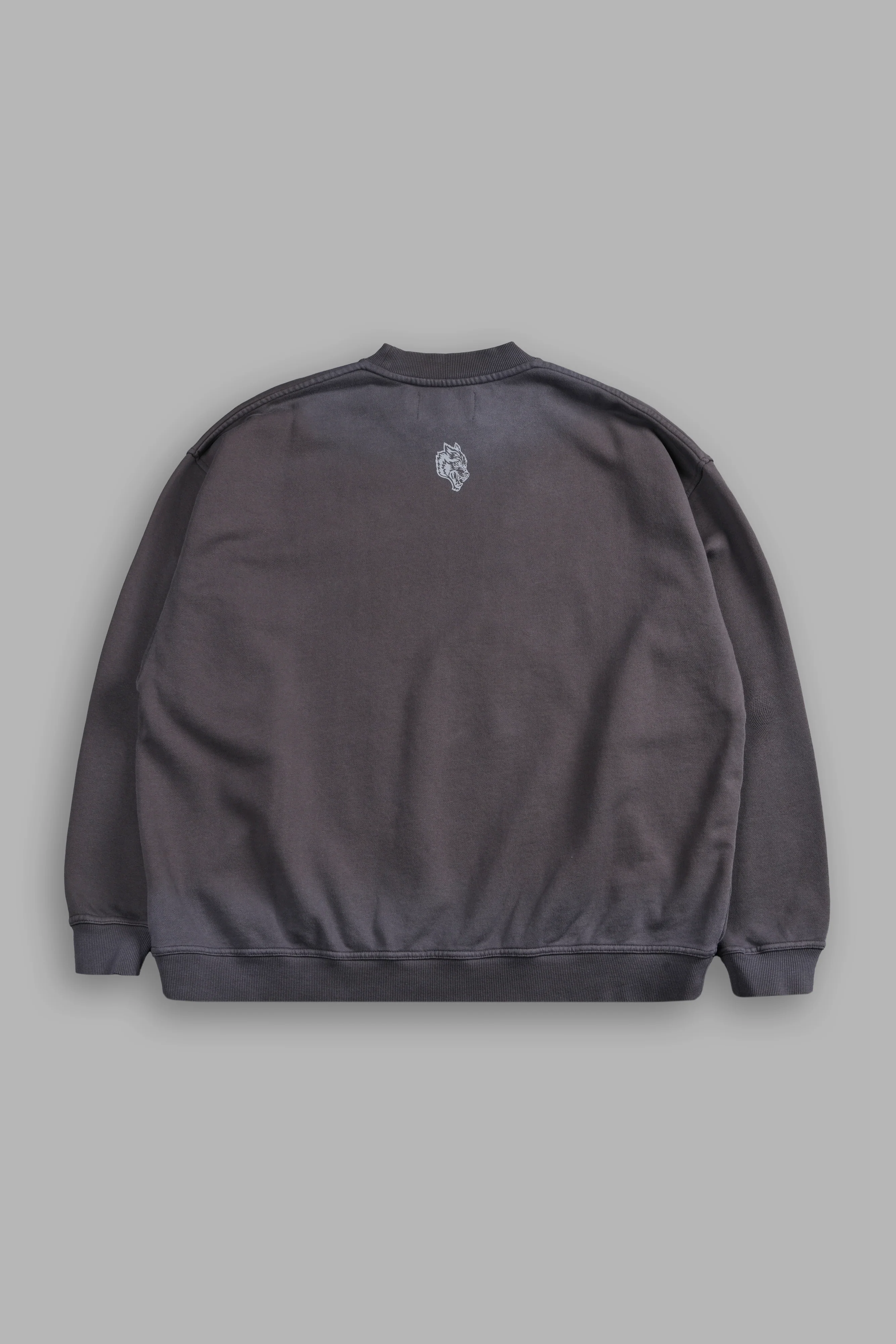 Darc Sport MMXV Grunge Oversized London Unisex Crewneck in Wolf Gray Drift Wash - Image 3