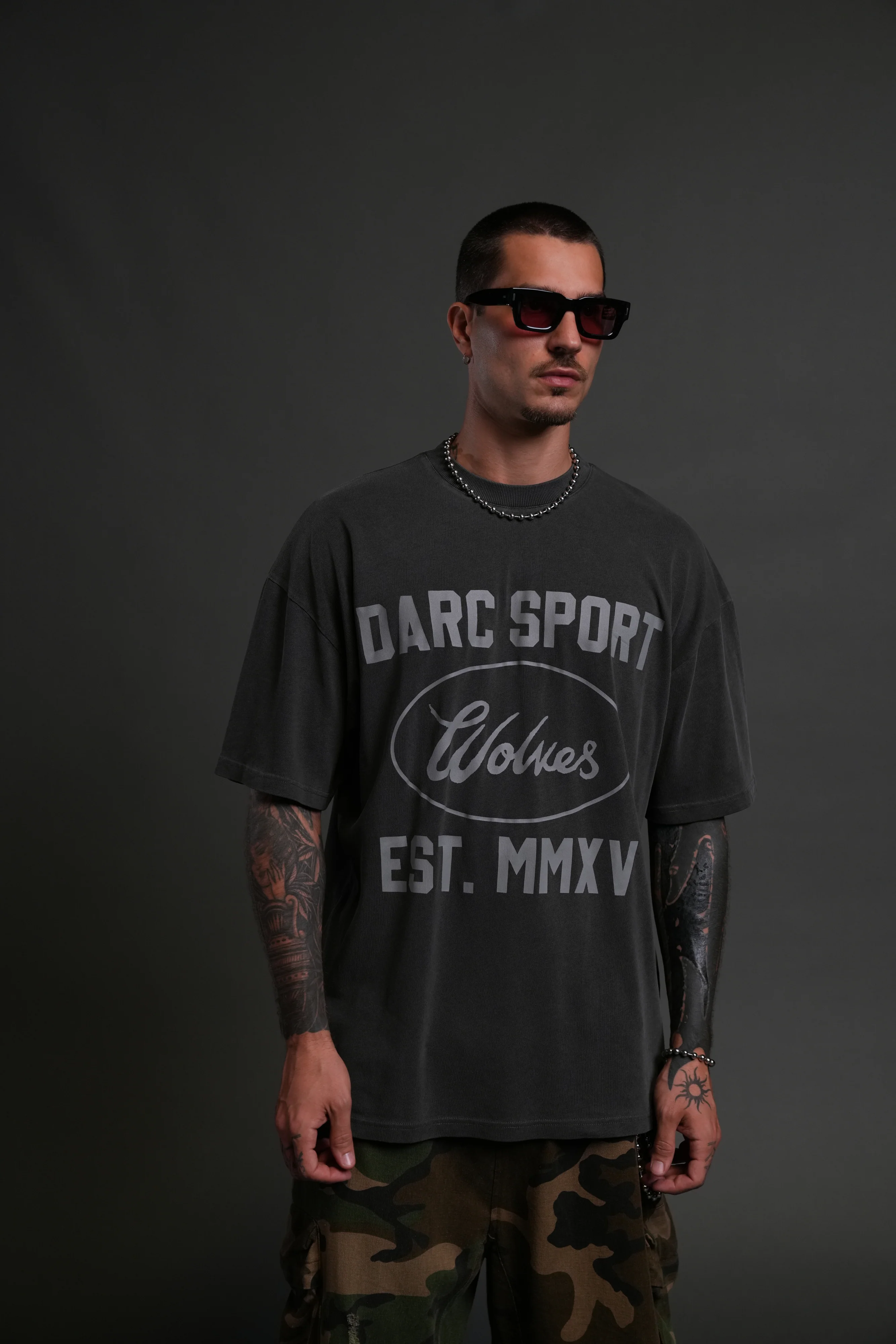 Darc Sport MMXV "Premium" Oversized Tee in Wolf Gray - Image 4