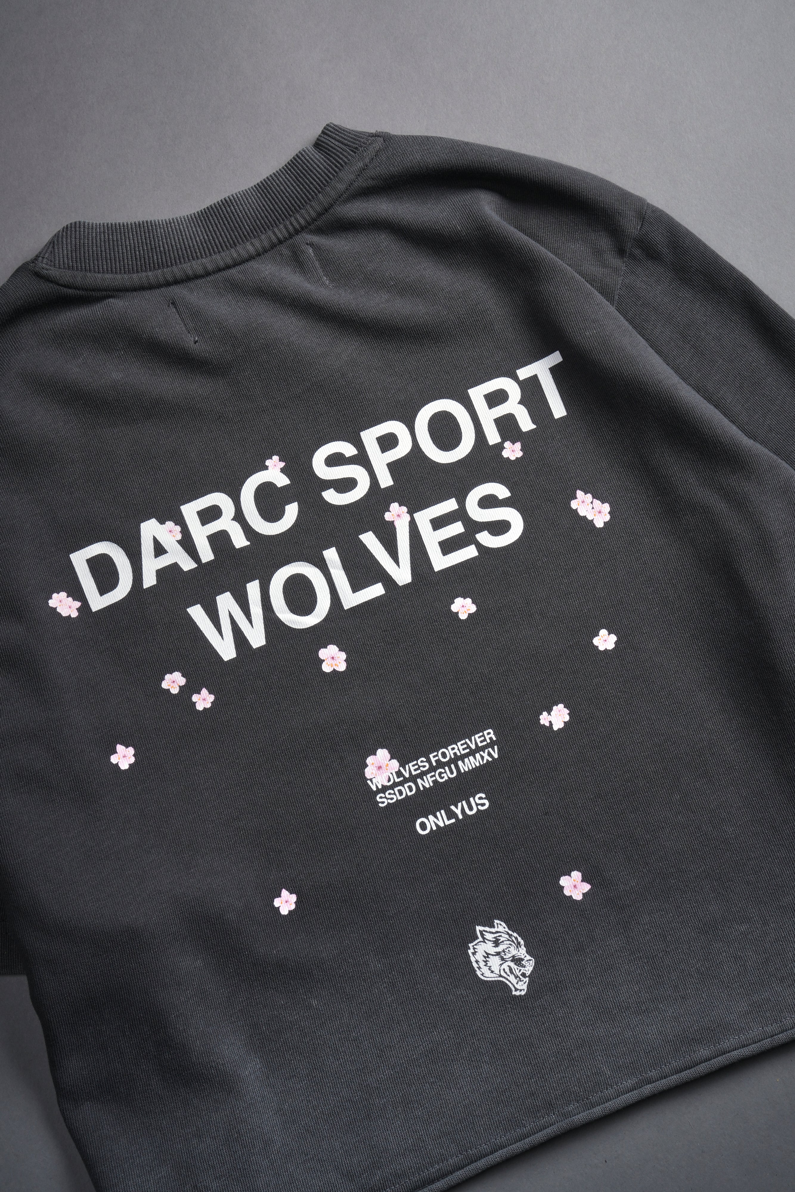 Darc Sport Wolves Blossom "Premium" (Cropped) Tee in Wolf Gray - Image 8