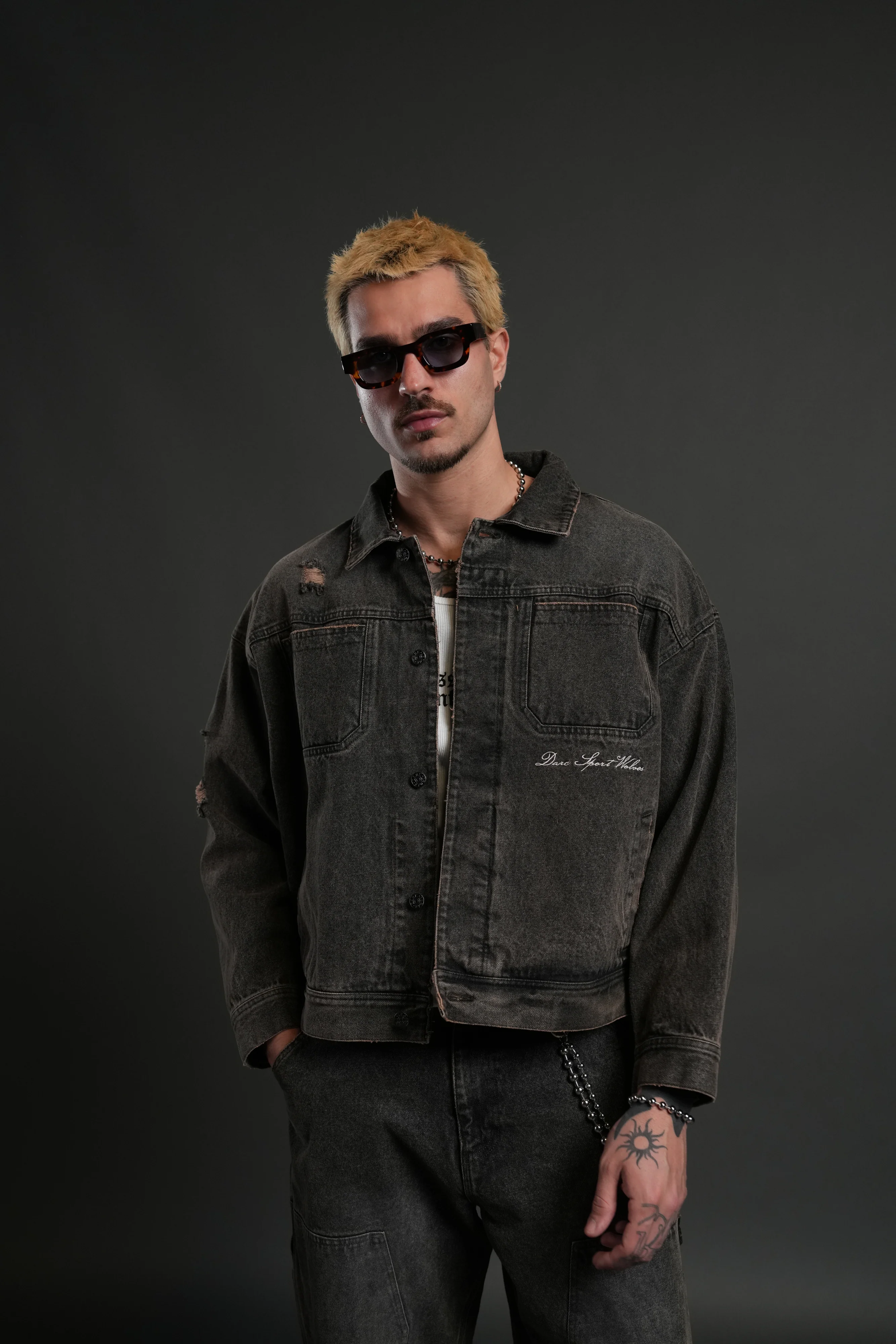 Darc Sport Wolves Jax Denim Jacket in Mojave Brown - Image 4