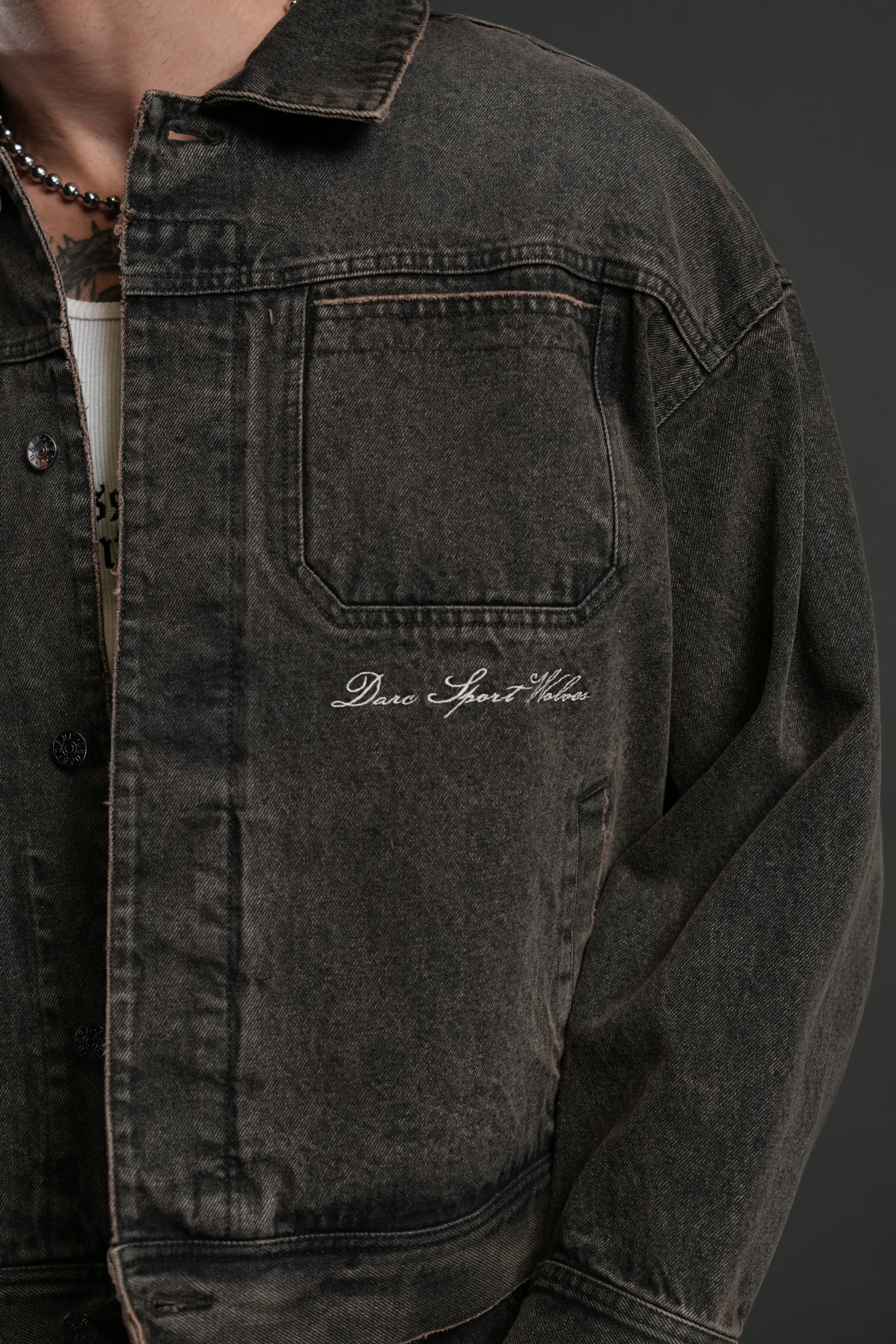 Darc Sport Wolves Jax Denim Jacket in Mojave Brown - Image 7