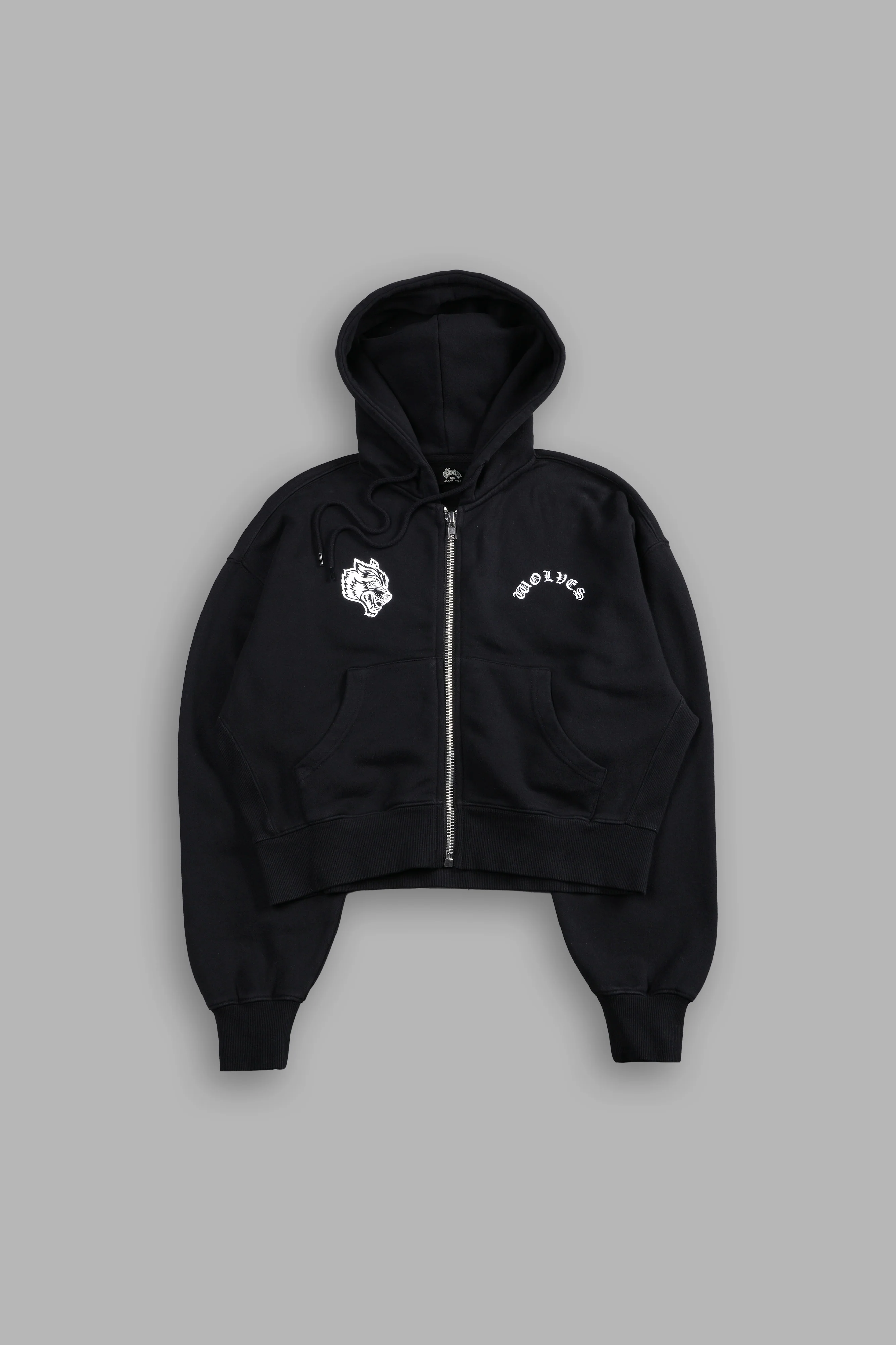 Darc Wandering "Sage" Cropped Zip Hoodie in Black - Image 3