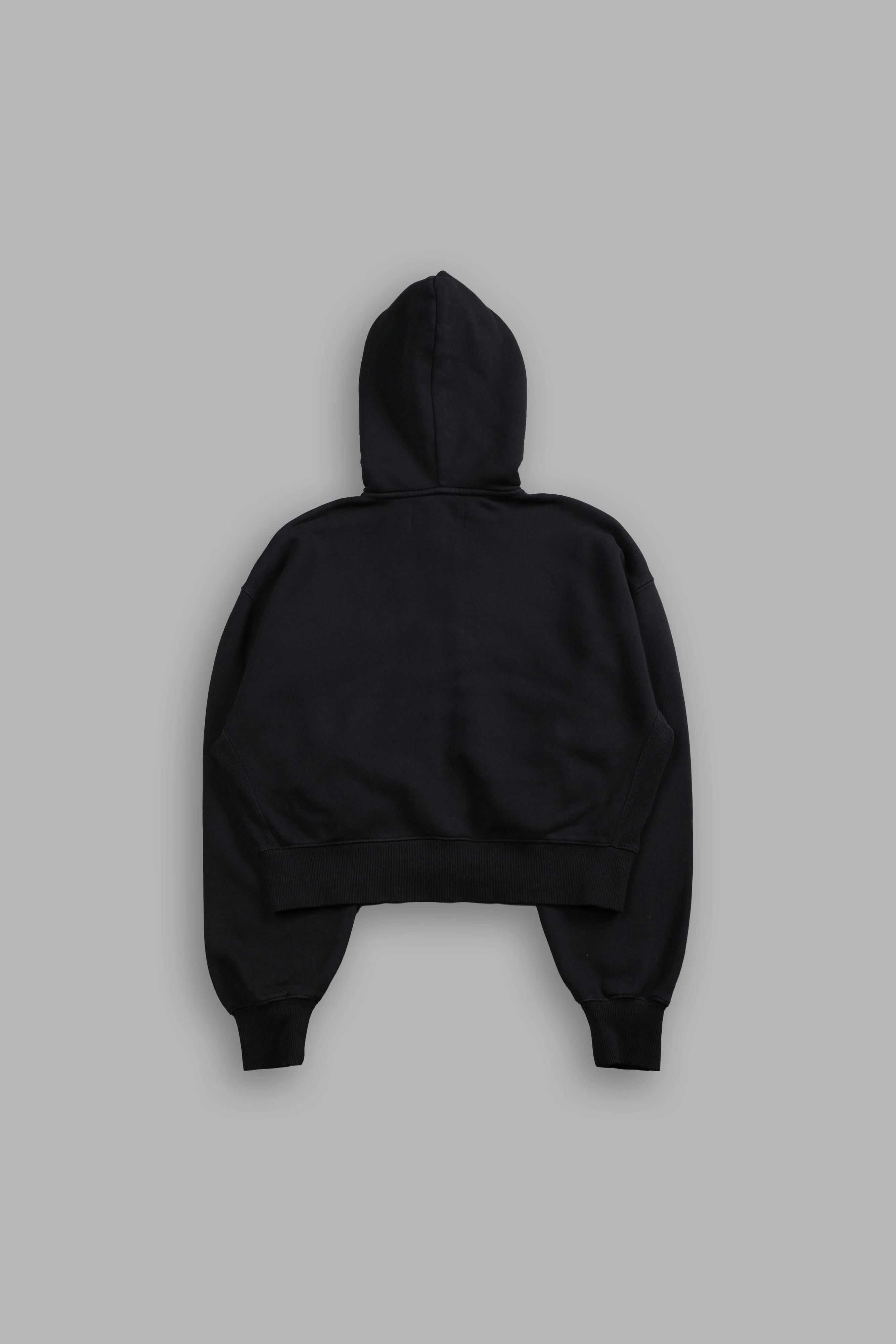 Darc Wandering "Sage" Cropped Zip Hoodie in Black - Image 4