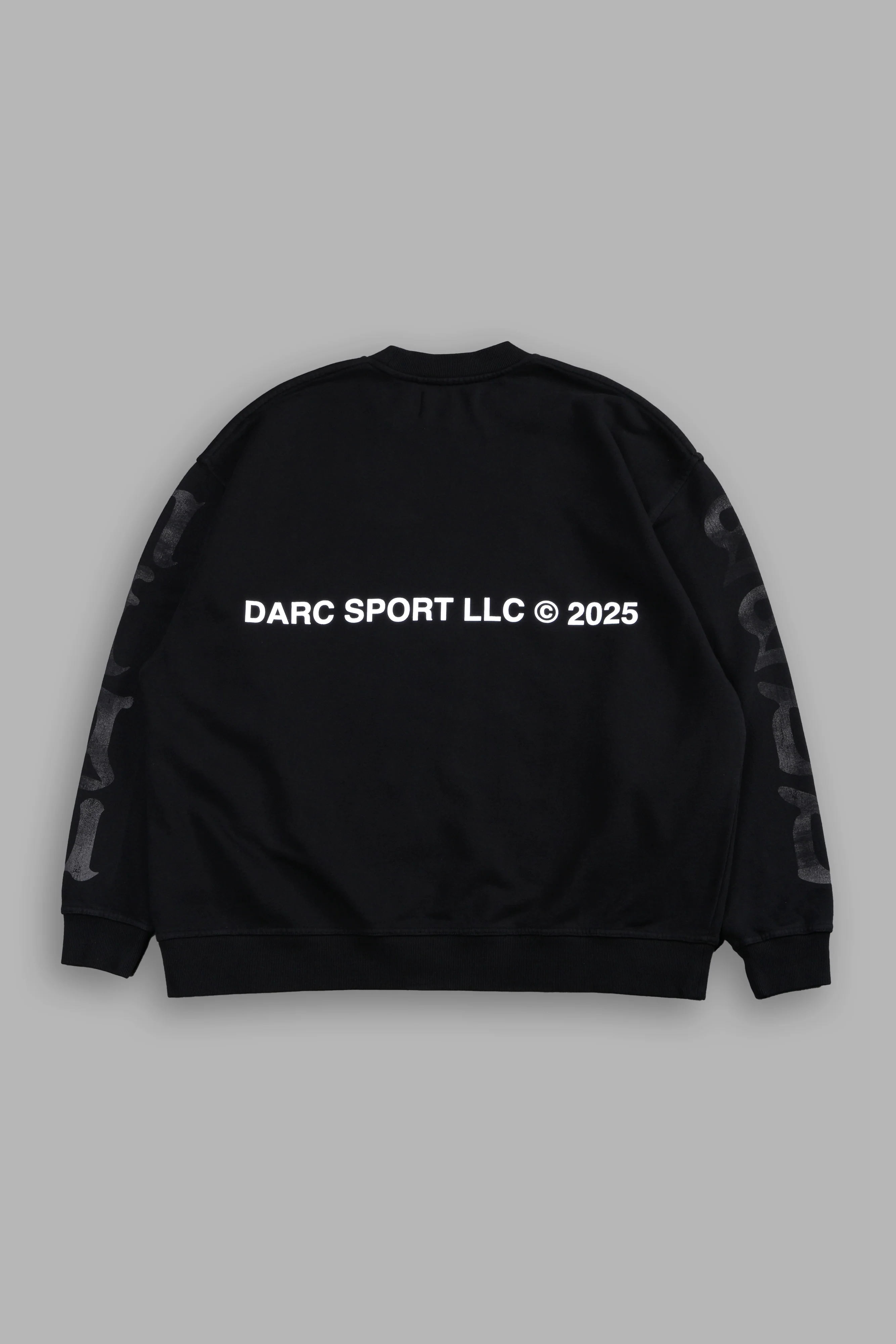 Death Wolf Grunge Oversized London Crewneck in Black - Image 3