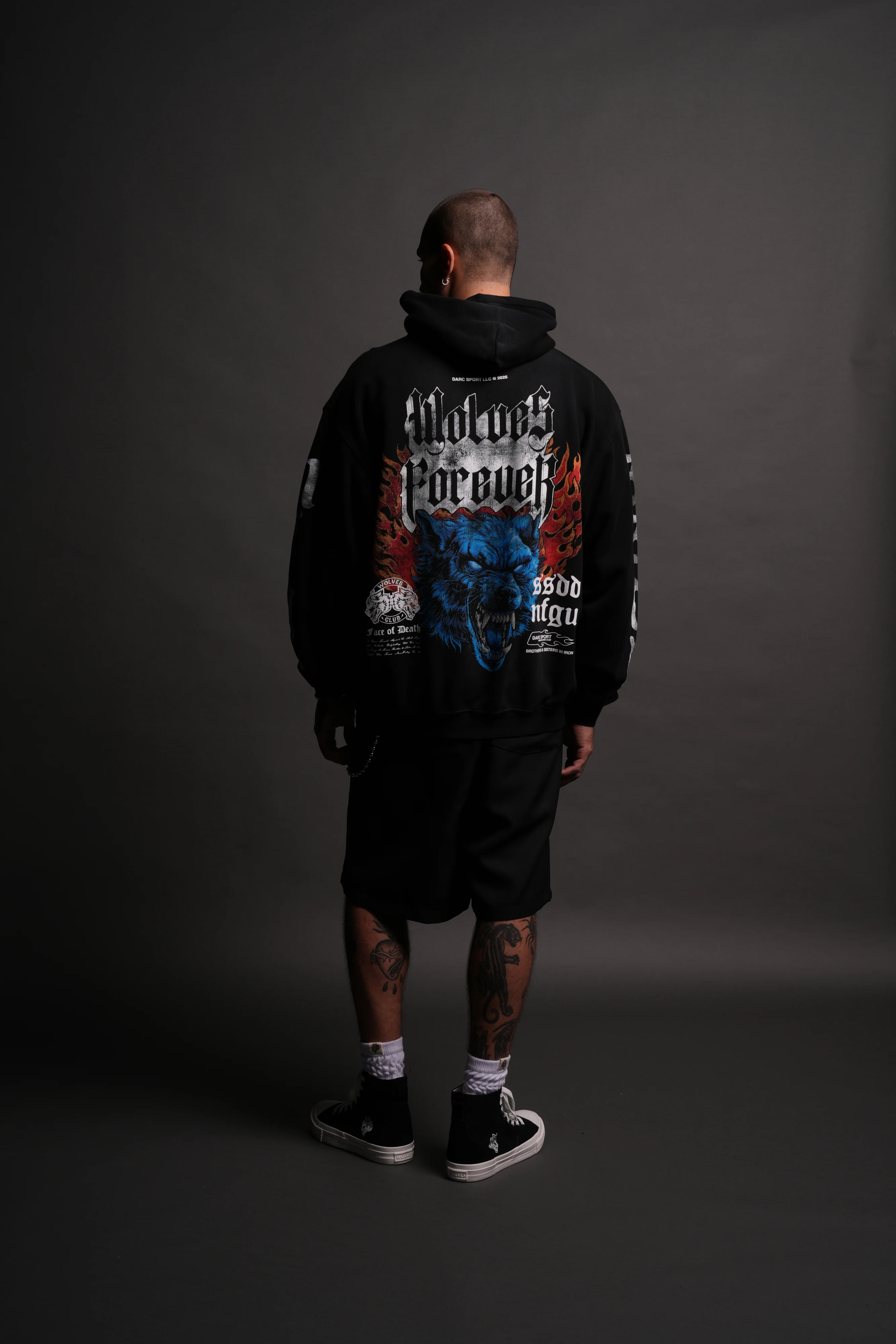 Death Wolf "Pierce" Hoodie in Black Spine Sun Fade - Image 6
