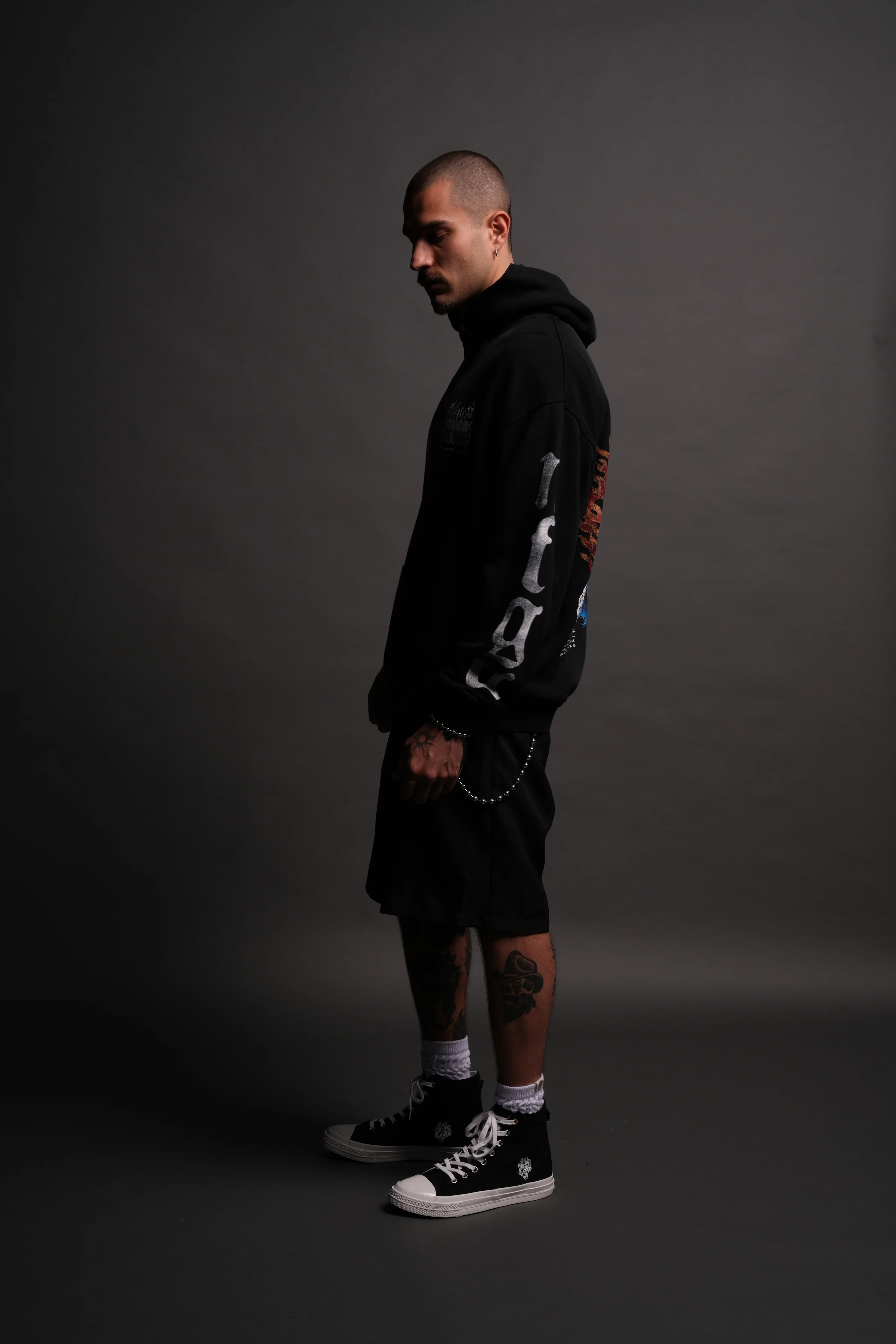 Death Wolf "Pierce" Hoodie in Black Spine Sun Fade - Image 7