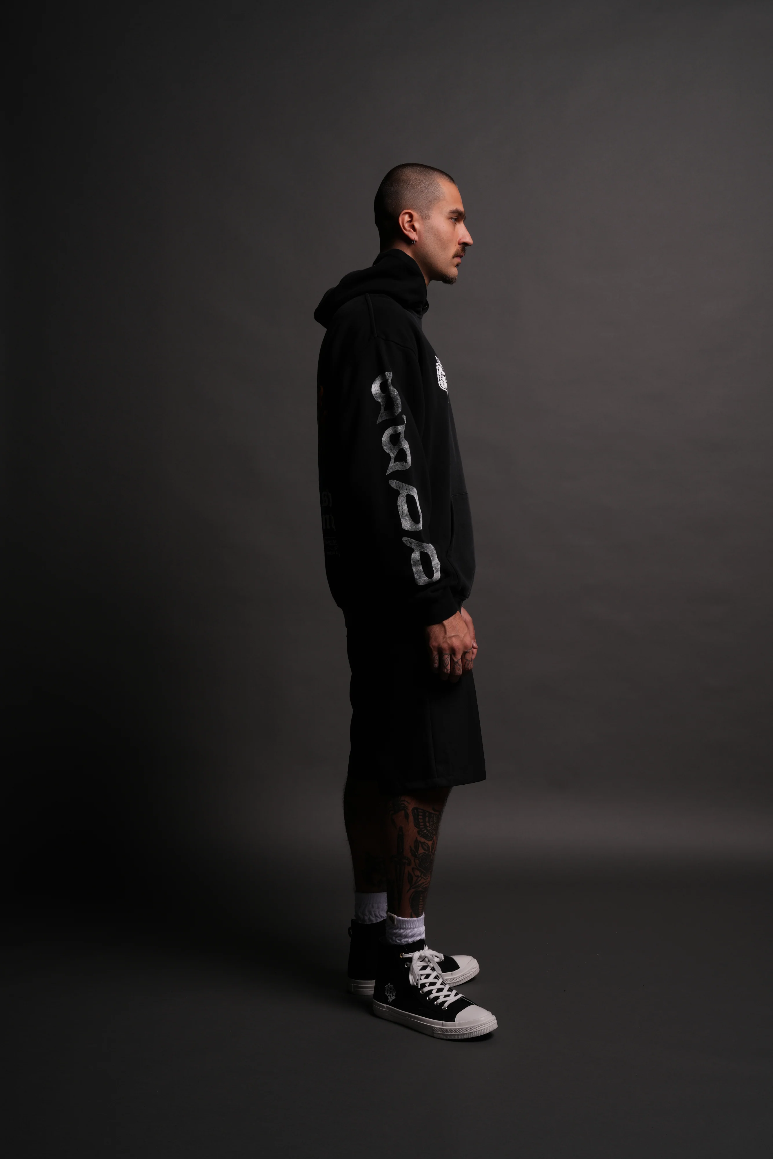 Death Wolf "Pierce" Hoodie in Black Spine Sun Fade - Image 8