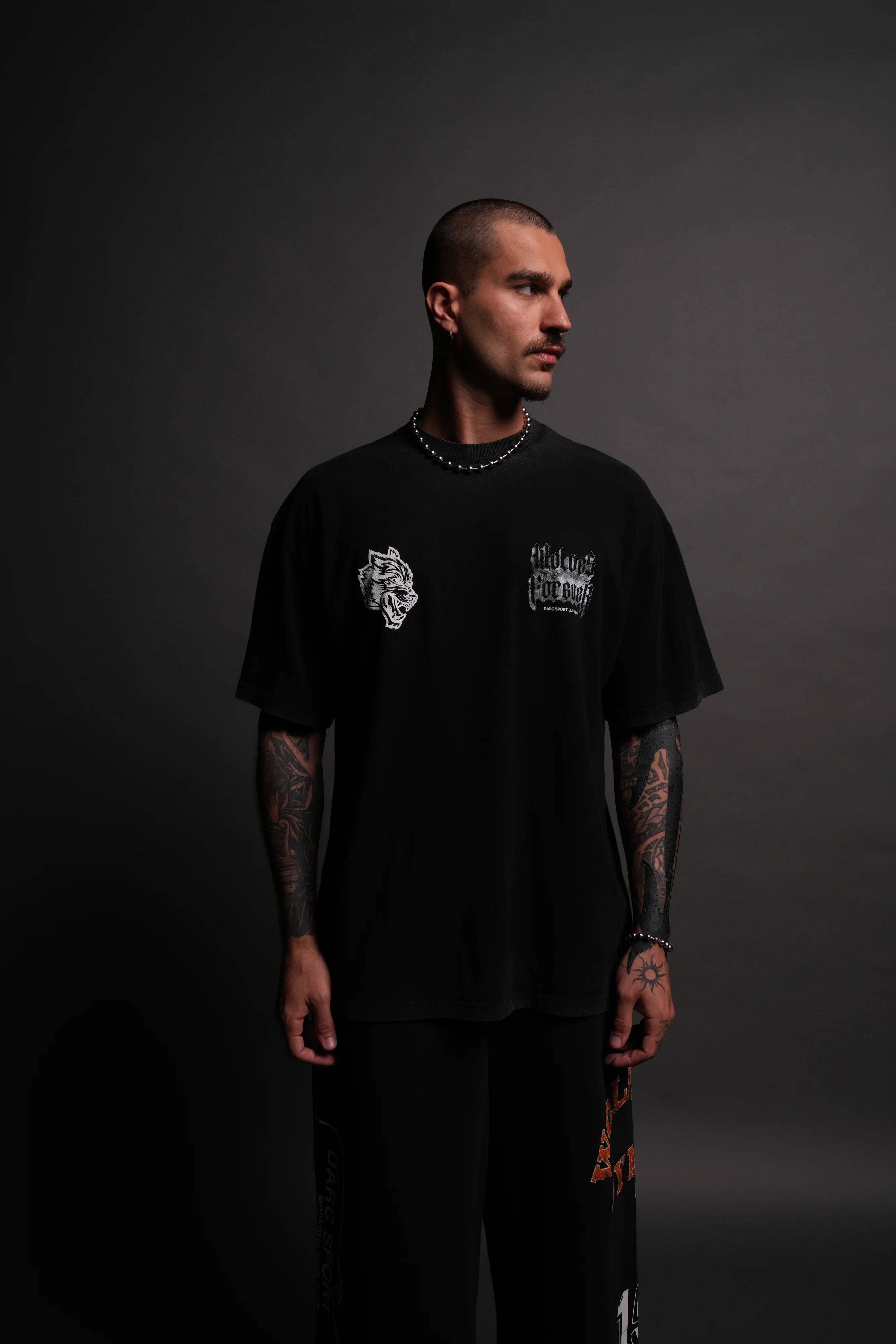 Death Wolf "Premium" Oversized Tee in Black - Image 2