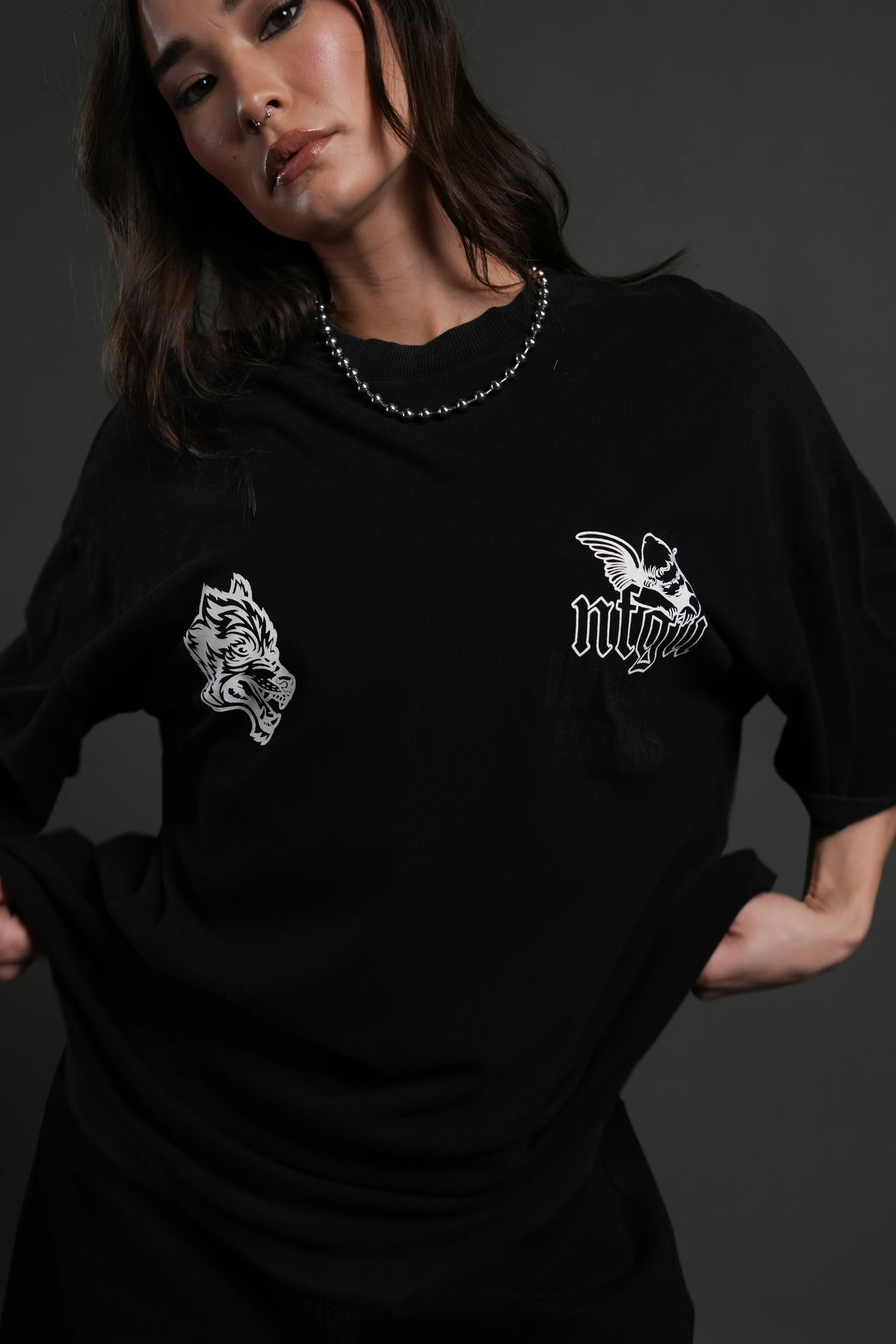 Deliver Us From Evil "Premium" Oversized Tee in Black - Image 13