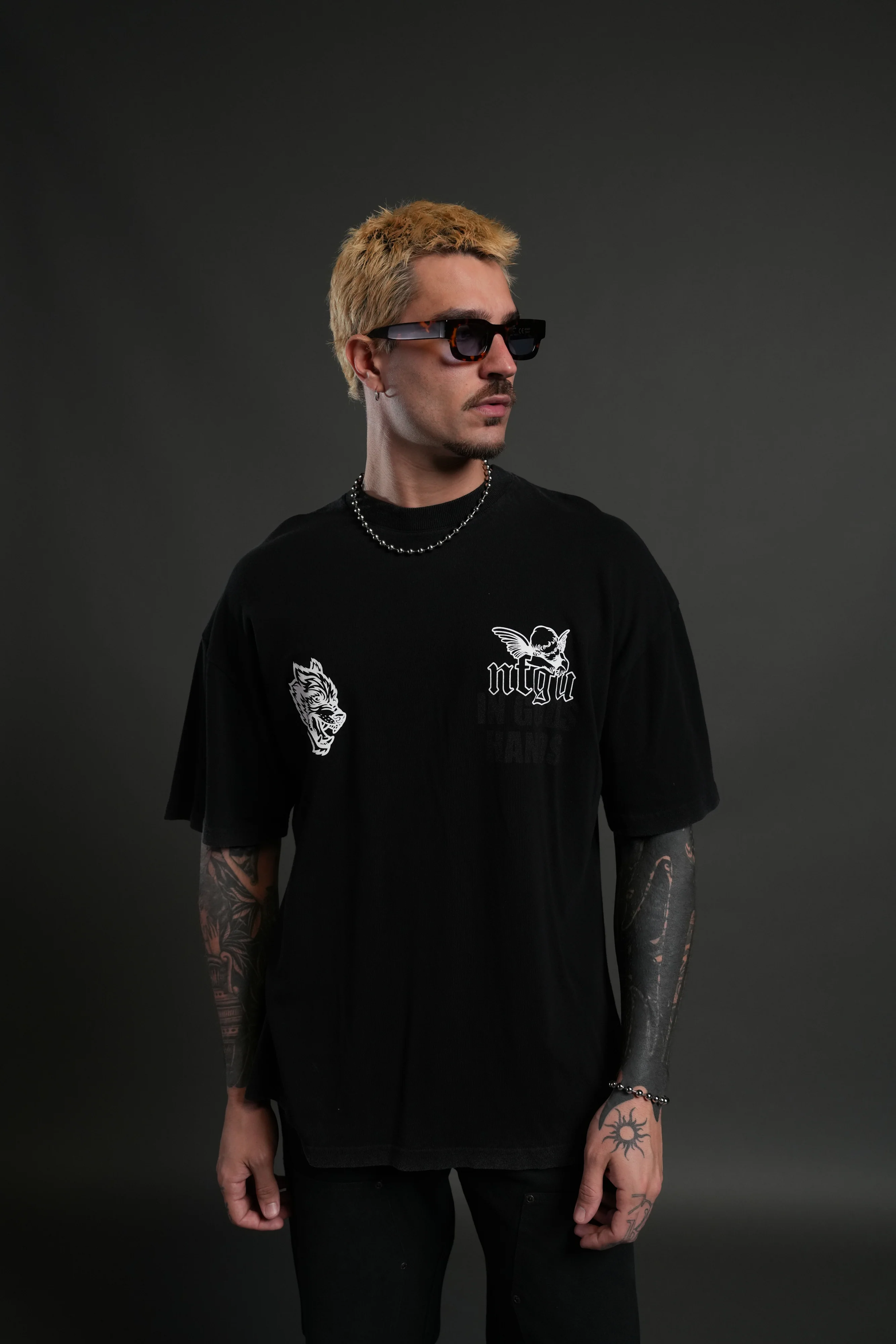 Deliver Us From Evil "Premium" Oversized Tee in Black - Image 2