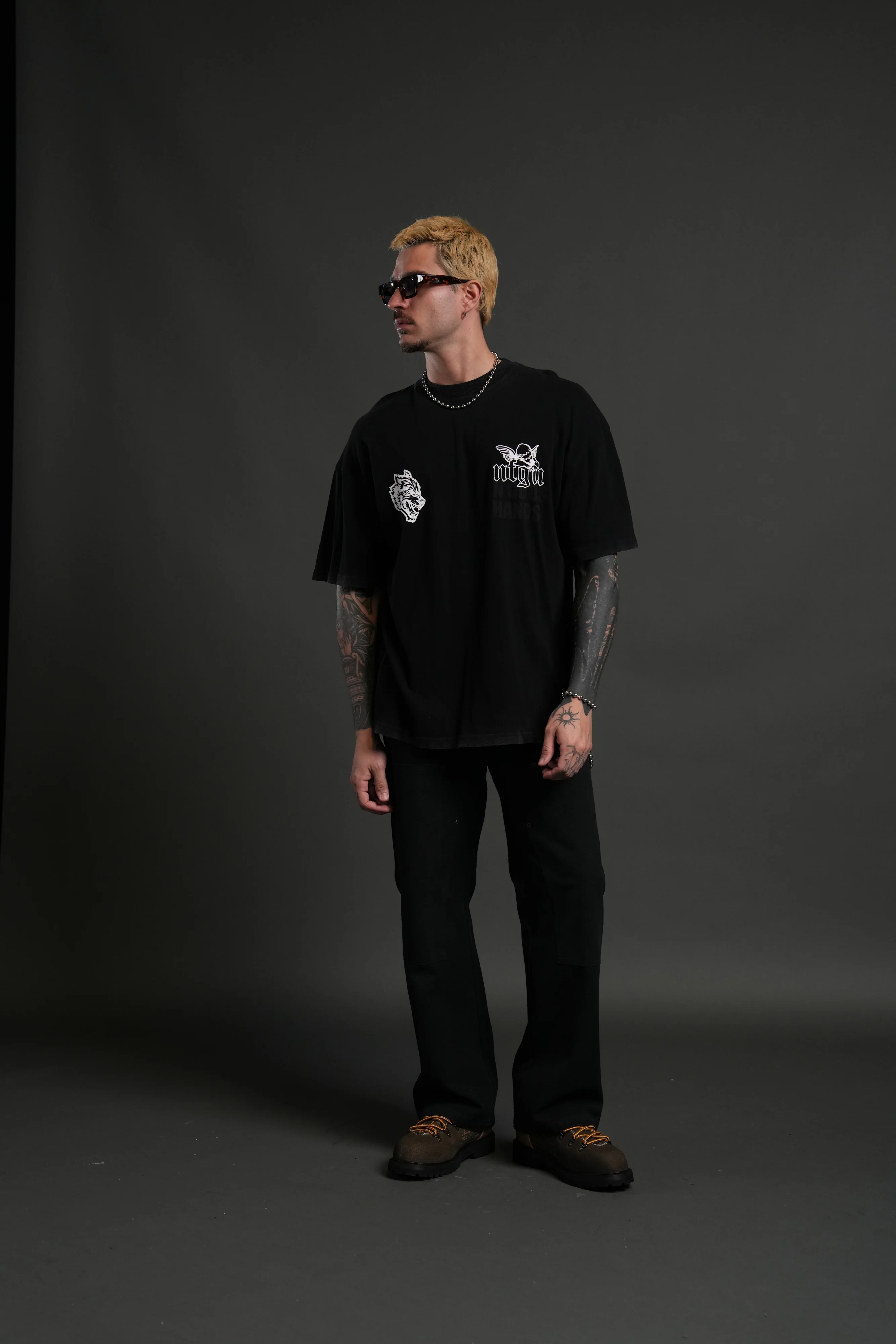 Deliver Us From Evil "Premium" Oversized Tee in Black - Image 5