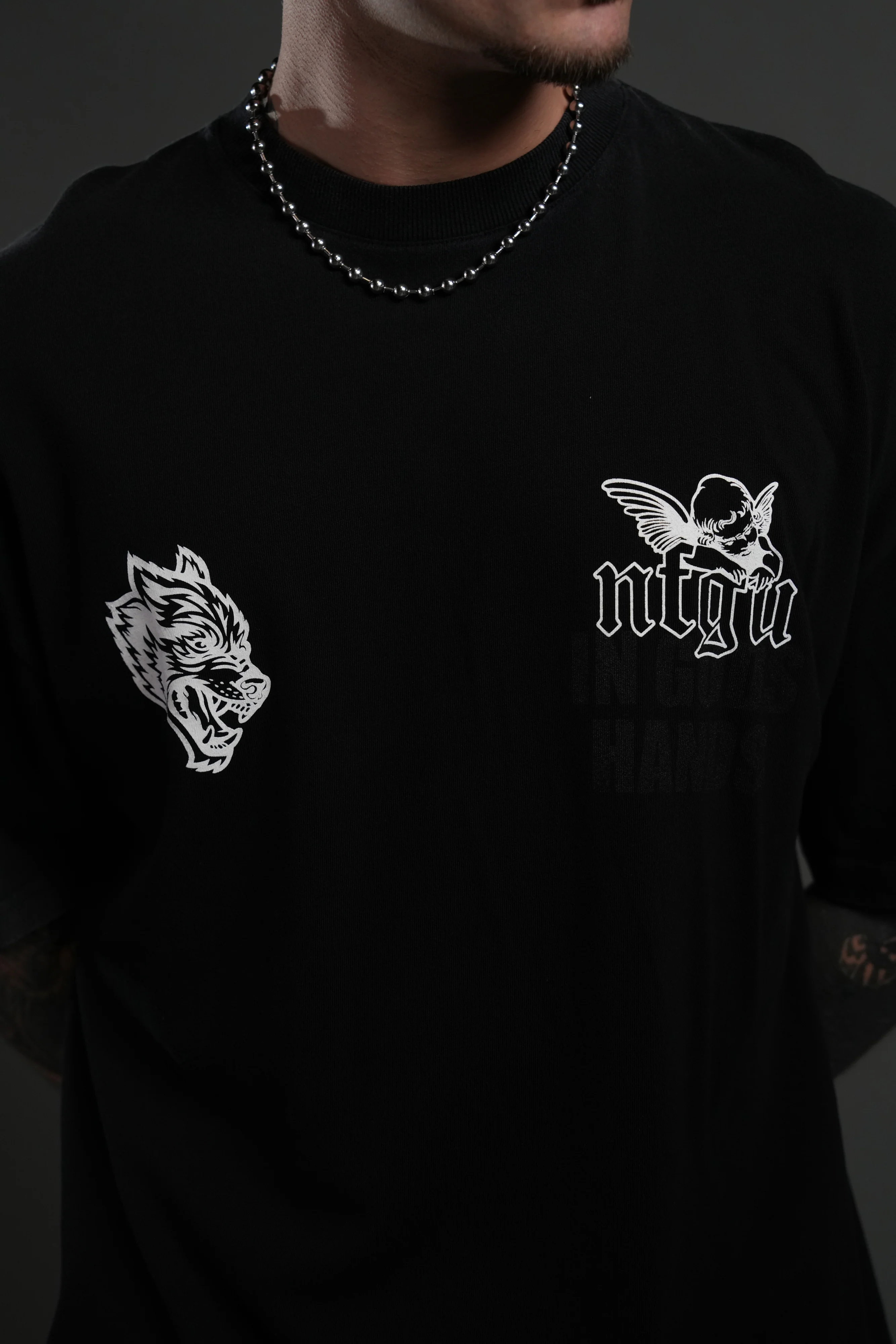 Deliver Us From Evil "Premium" Oversized Tee in Black - Image 7