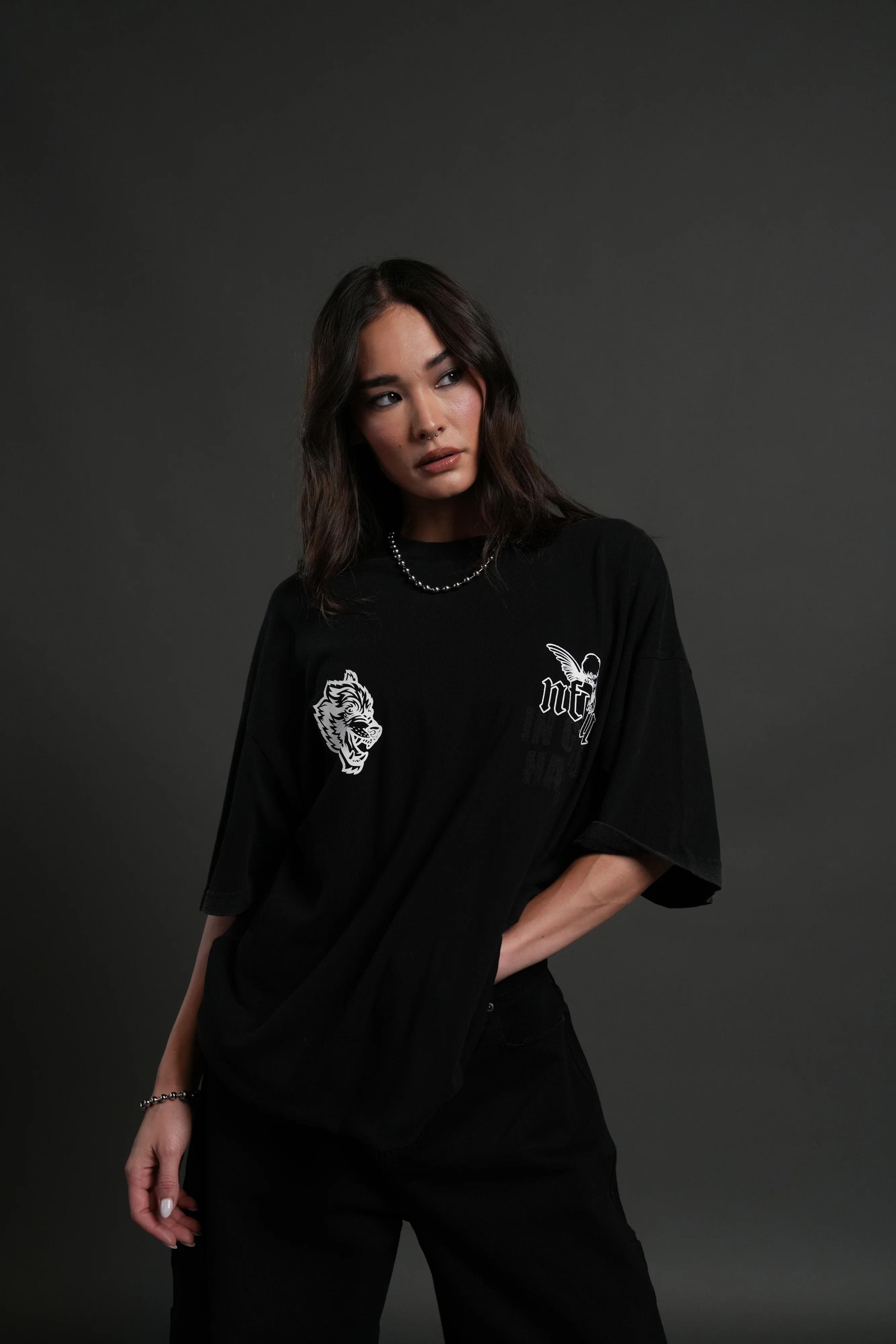 Deliver Us From Evil "Premium" Oversized Tee in Black - Image 9