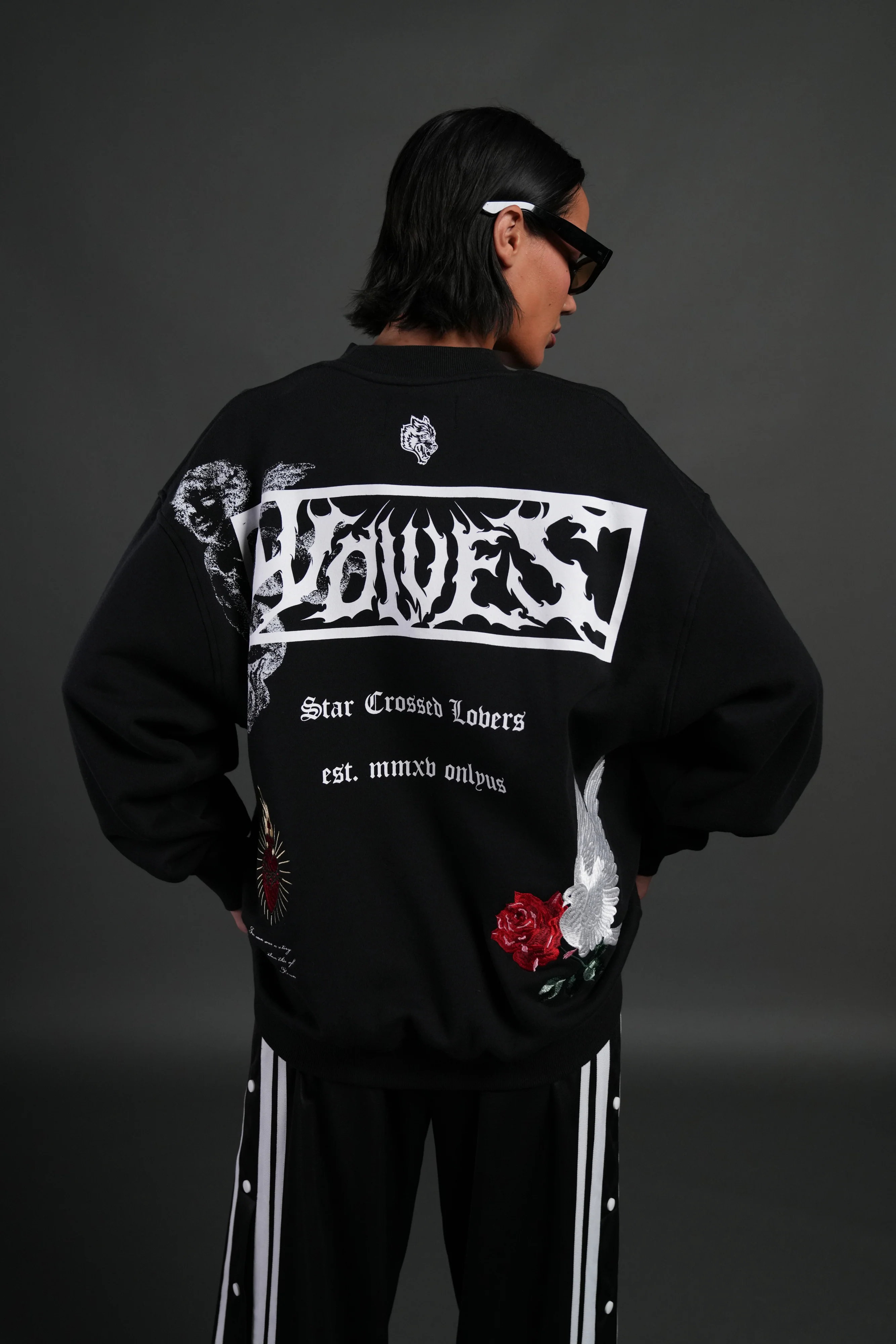Doomed Love London Unisex Crewneck in Black - Image 10
