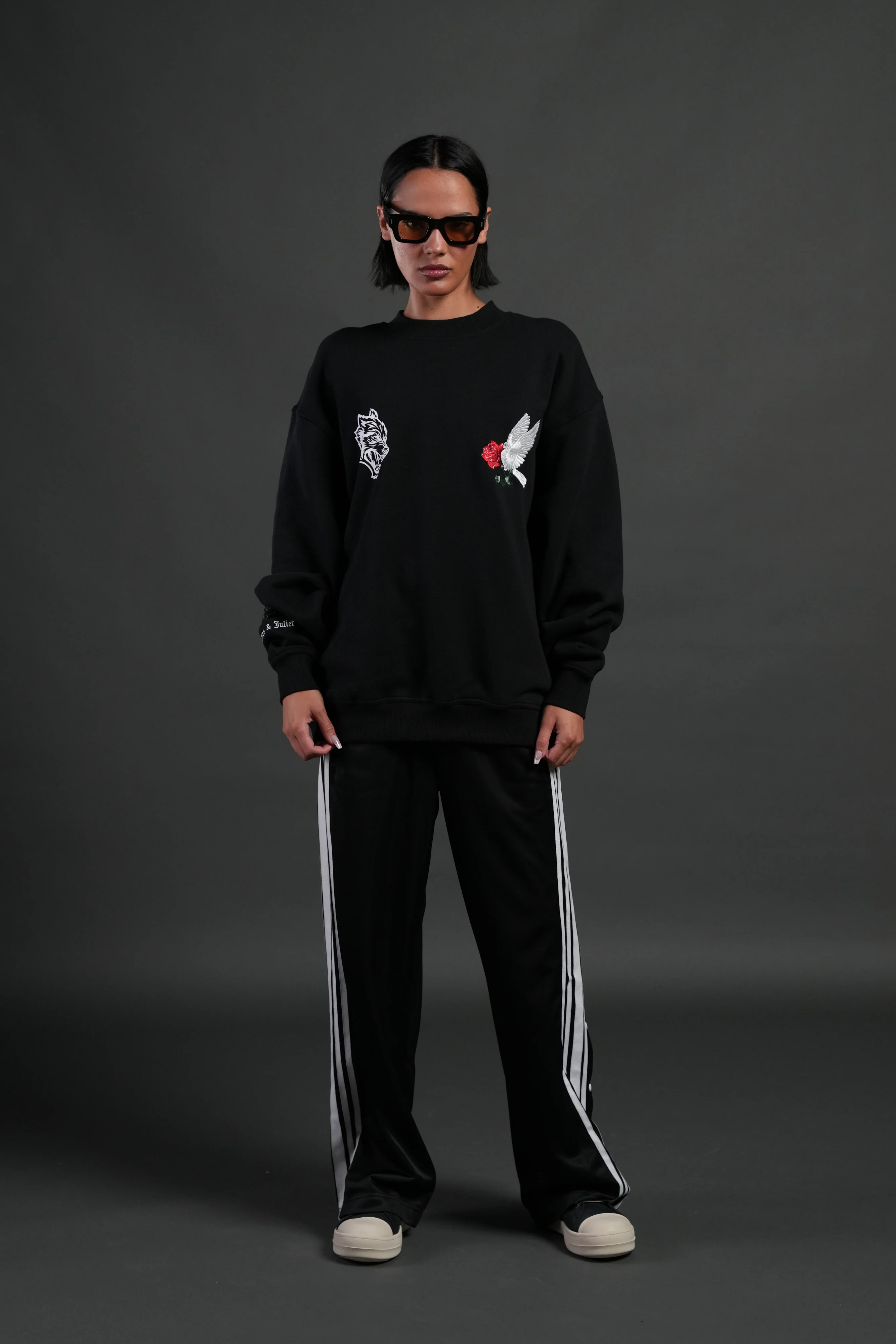 Doomed Love London Unisex Crewneck in Black - Image 11