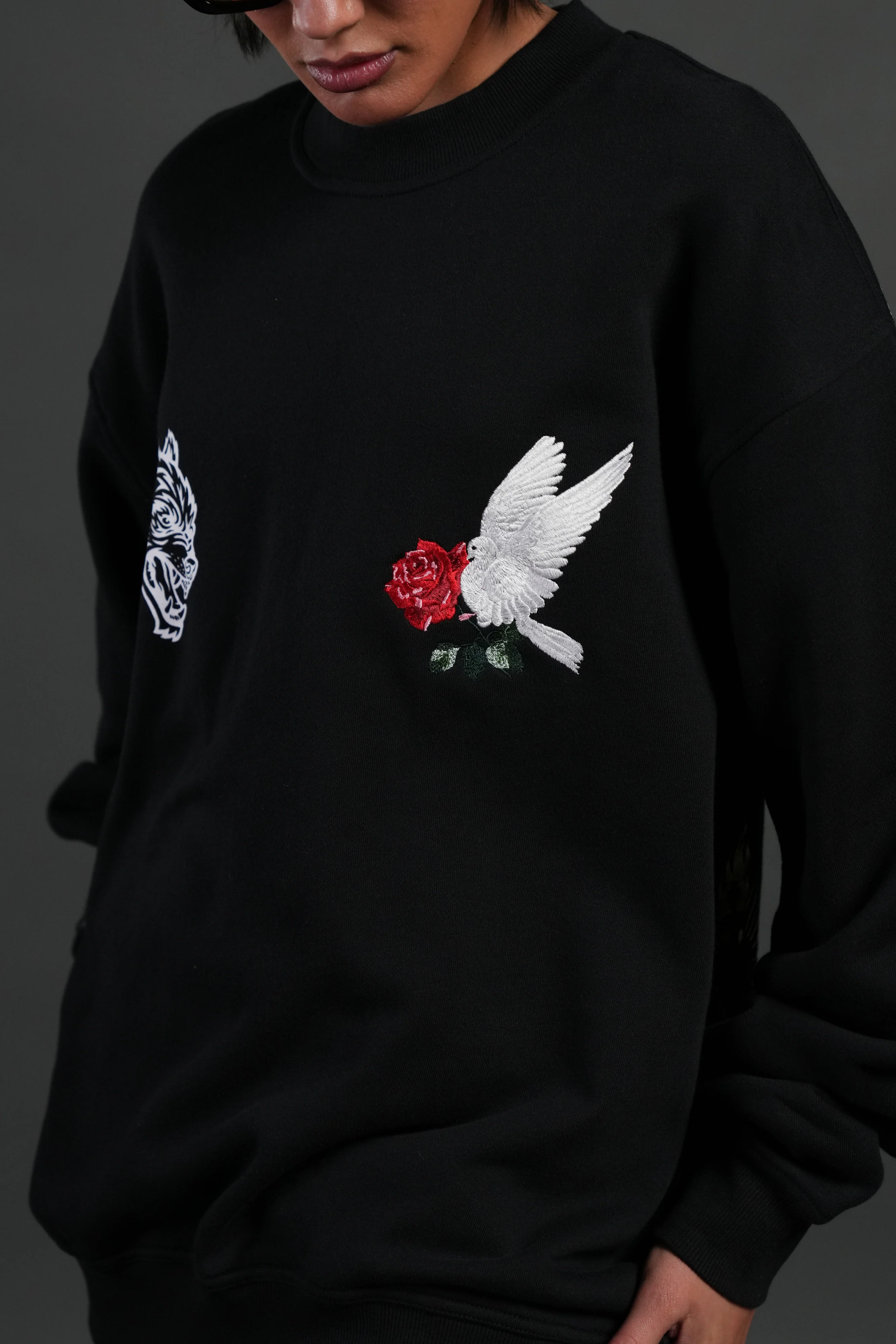 Doomed Love London Unisex Crewneck in Black - Image 13