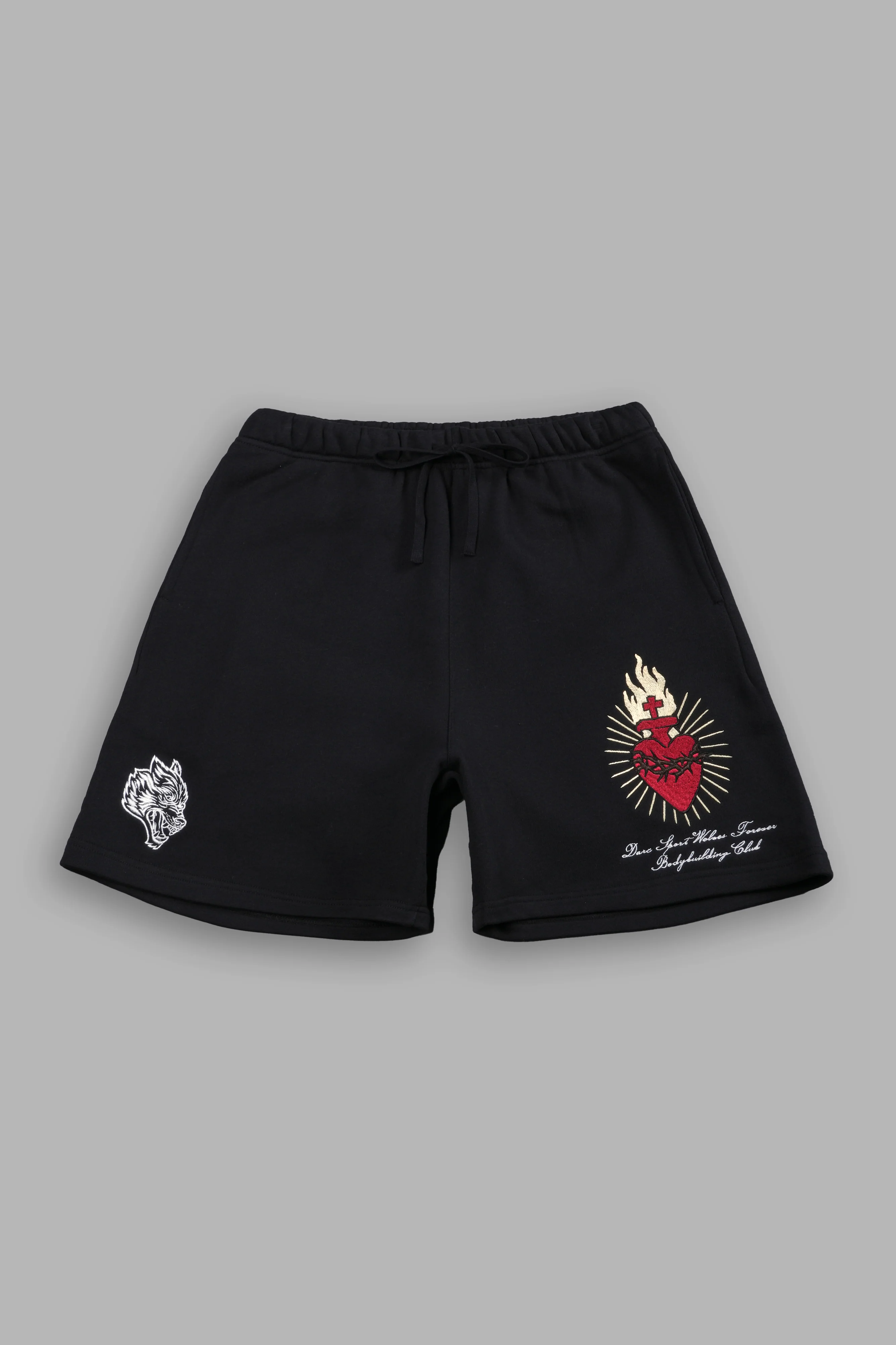 Doomed Love Post Lounge Sweat Shorts in Black