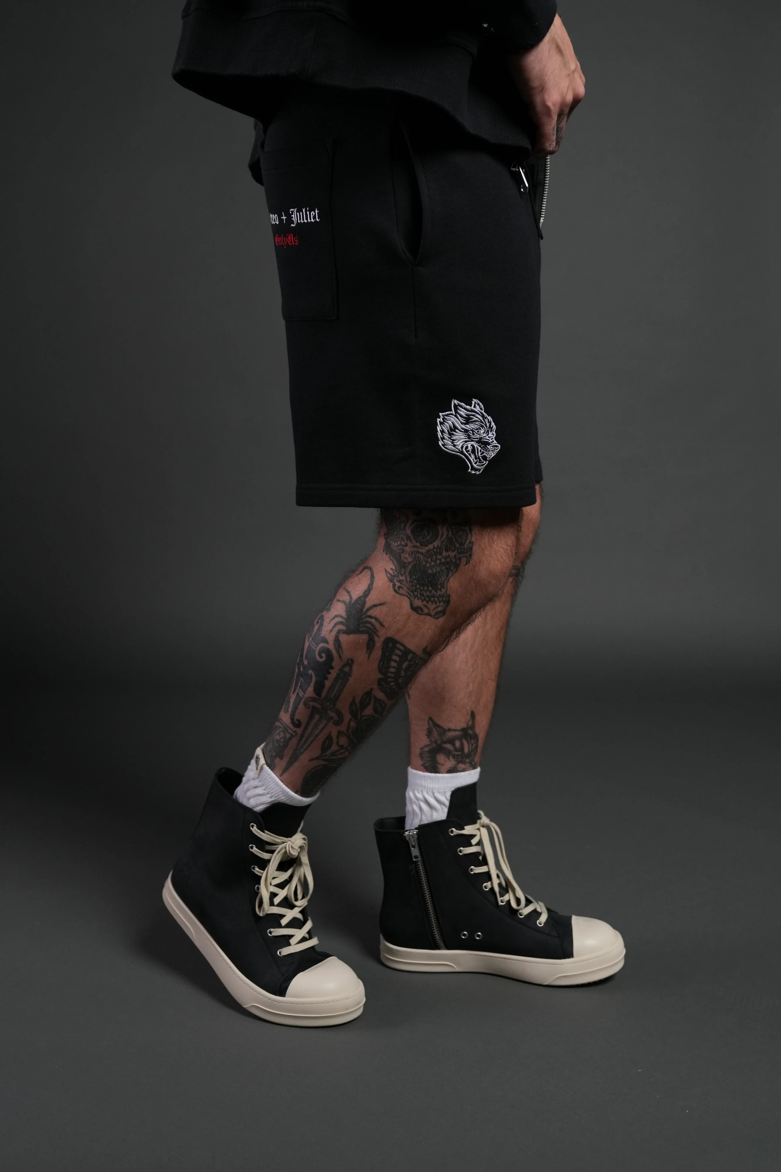 Doomed Love Post Lounge Sweat Shorts in Black - Image 5