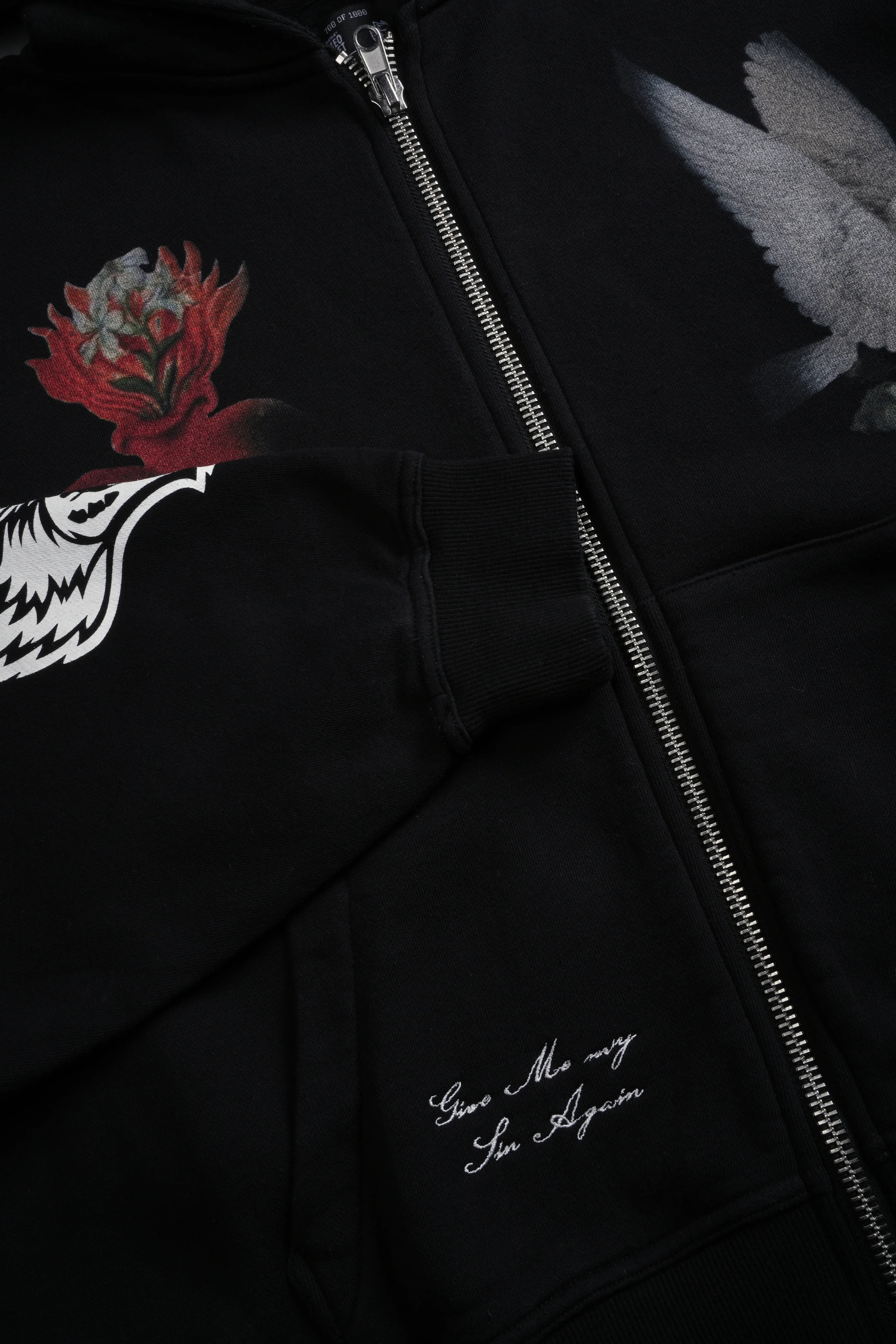 Doomed Love Vex Double Zip Hoodie in Black - Image 14