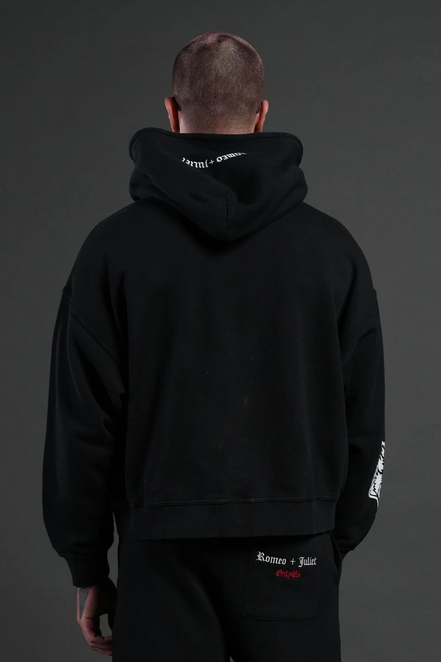 Doomed Love Vex Double Zip Hoodie in Black - Image 2