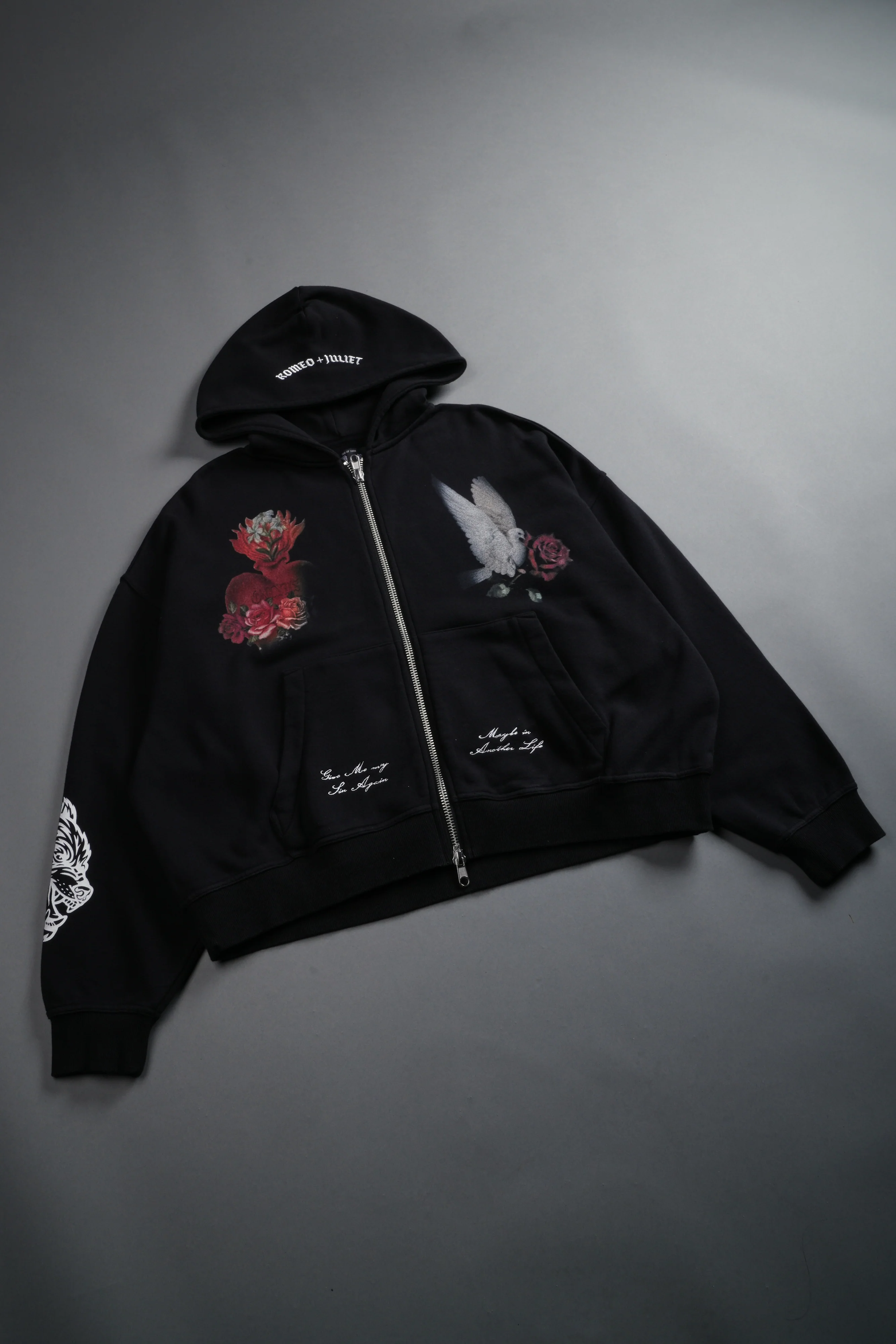 Doomed Love Vex Double Zip Hoodie in Black - Image 9