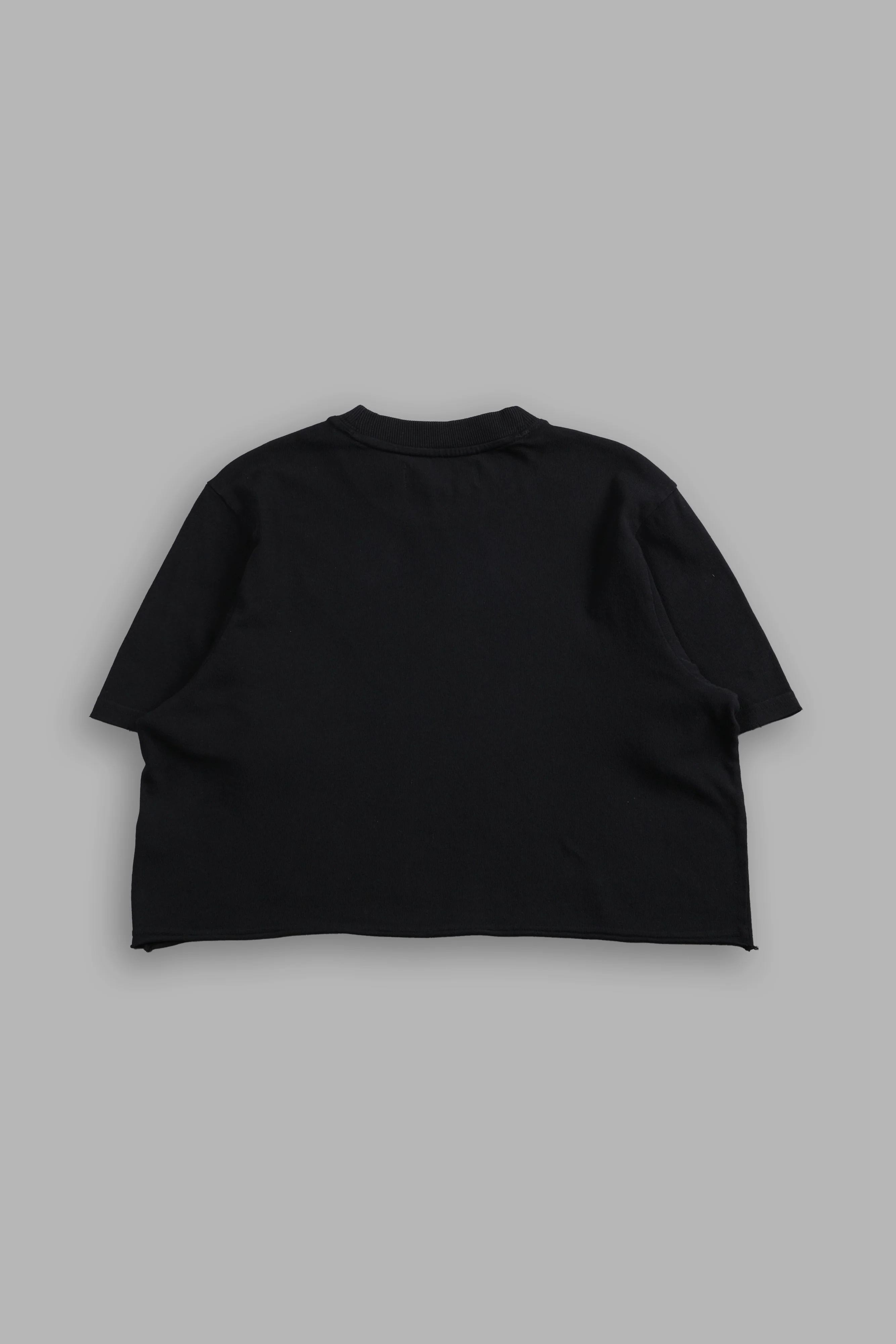 Drip Hesh Distressed Oversized (Cropped) Tee in Black - Image 4