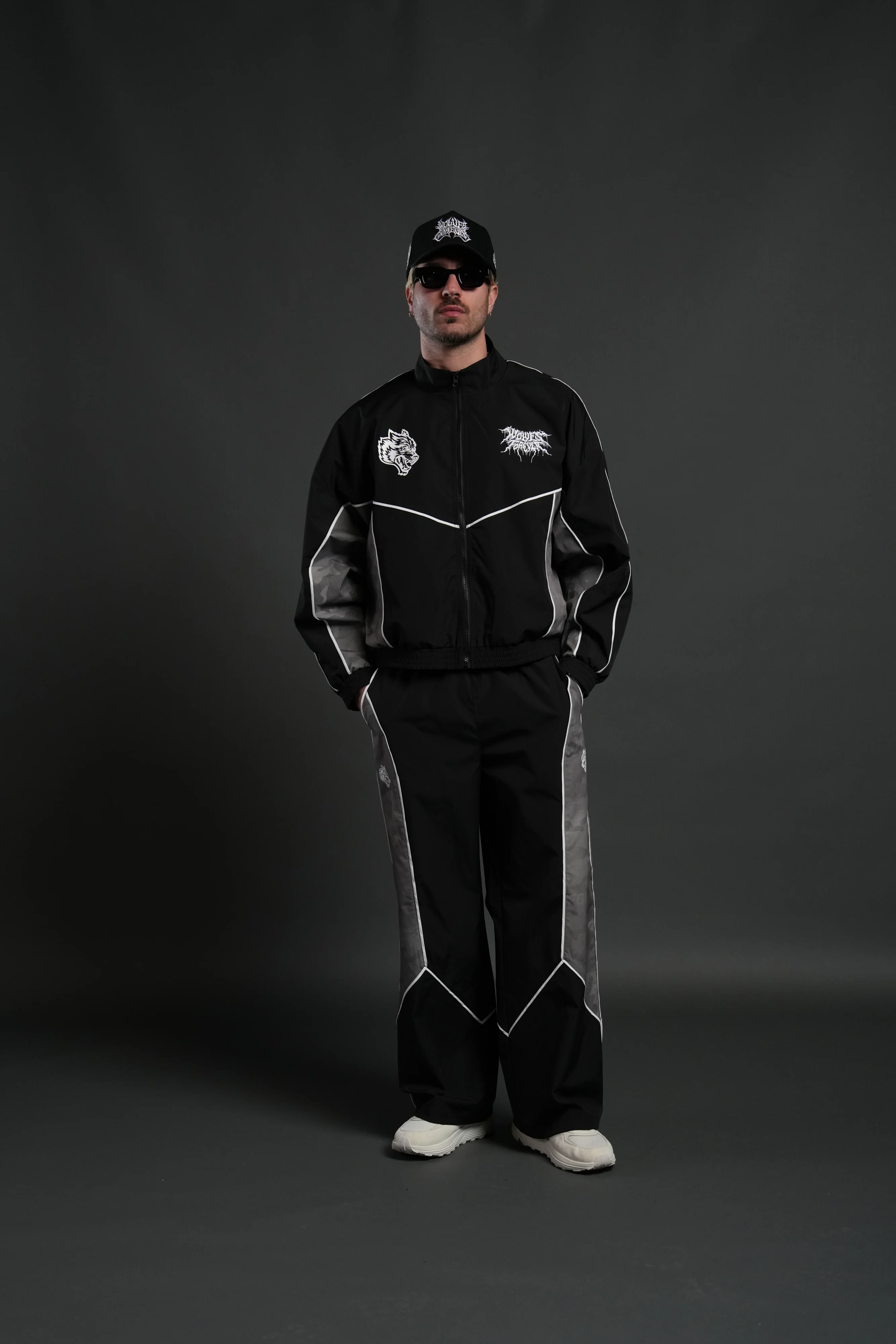 Drip Hesh Quinn Track Jacket in Black/Lush Vintage Woodland Camo - Image 4