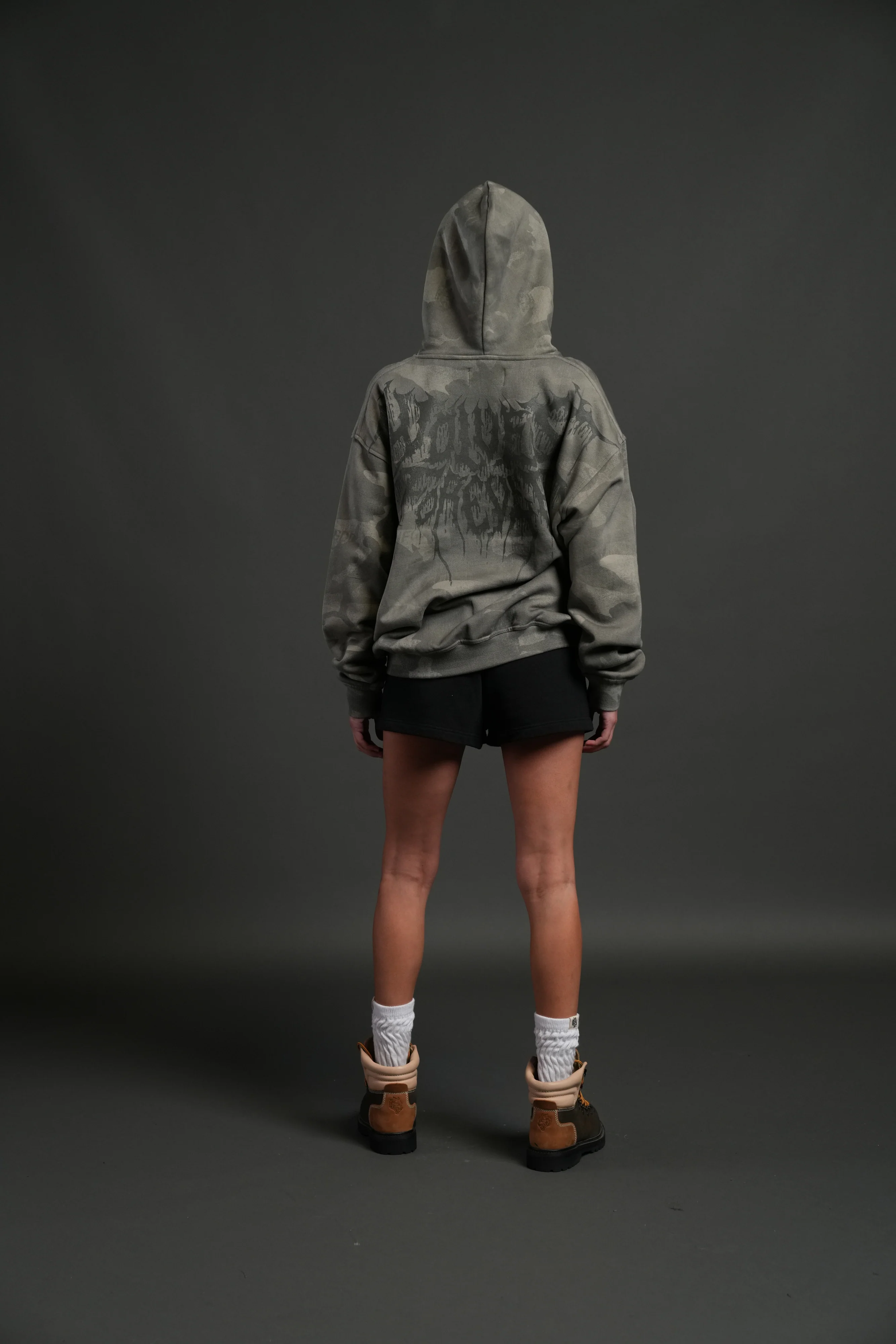 Drip Hesh WLVS FRVR Unisex "Pierce" Hoodie in Lush Vintage Woodland Camo - Image 10