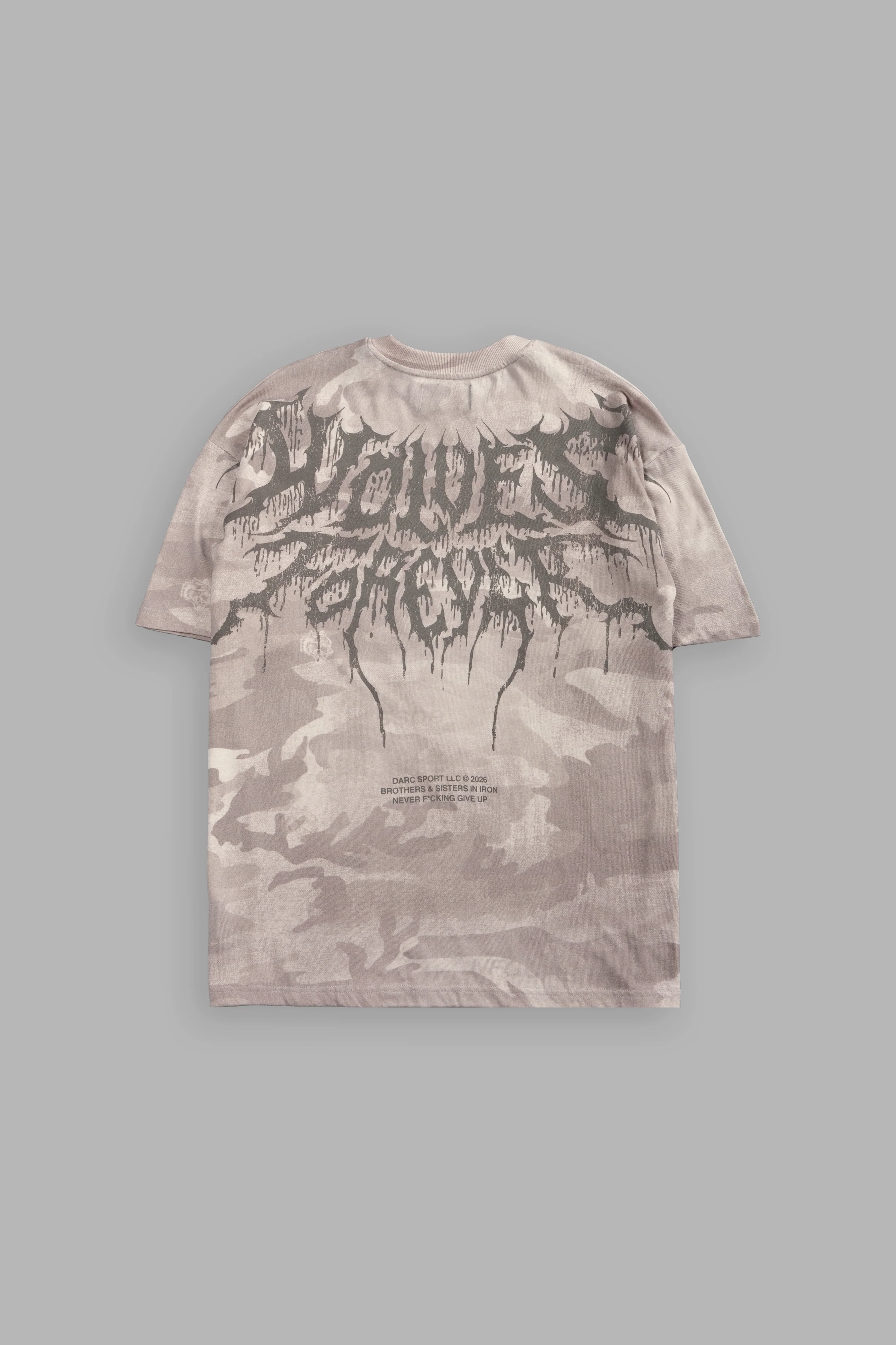Drip Hesh WLVS FRVR Unisex "Premium" Oversized Tee in Clay Vintage Woodland Camo