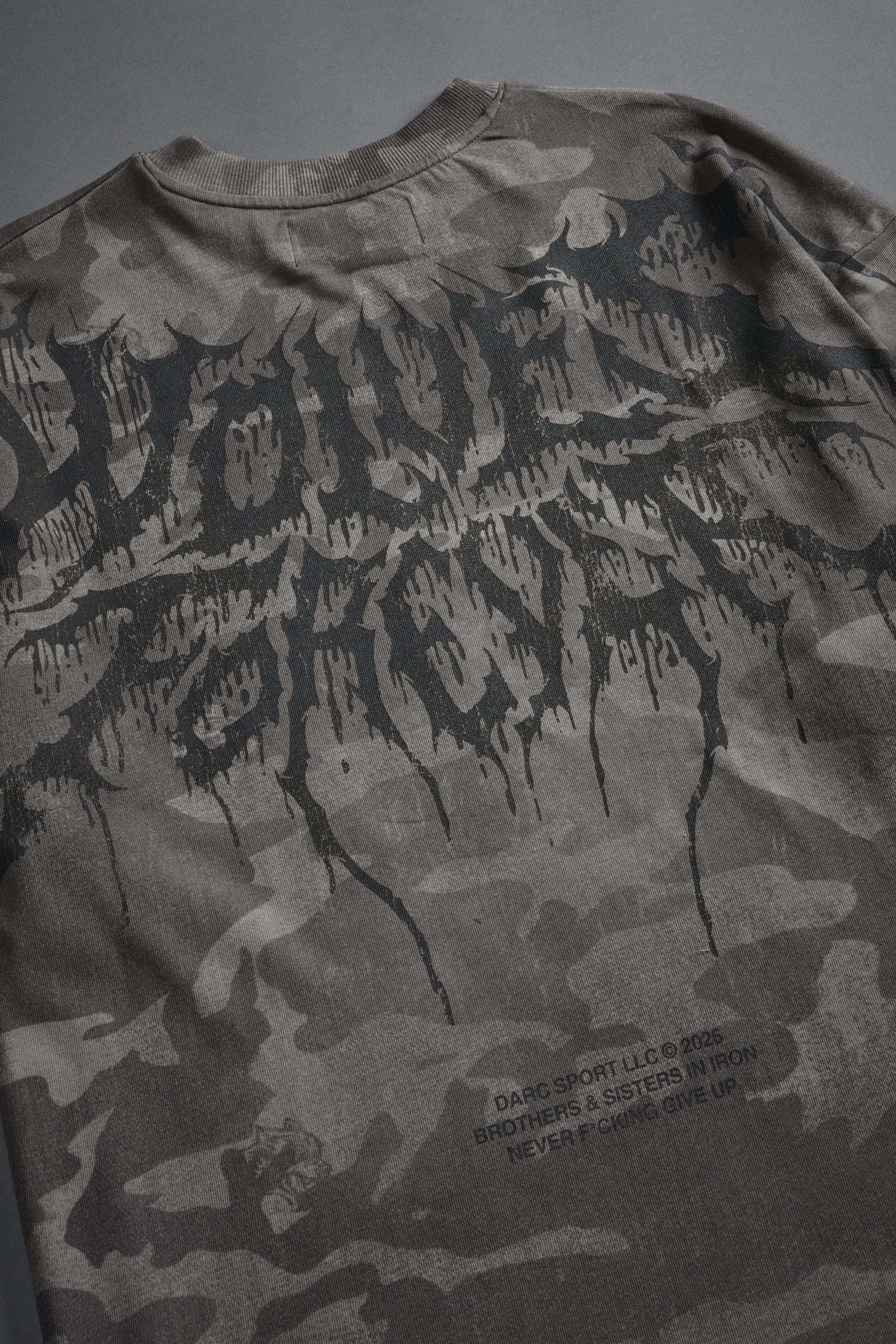 Drip Hesh WLVS FRVR Unisex "Premium" Oversized Tee in Lush Vintage Woodland Camo - Image 3