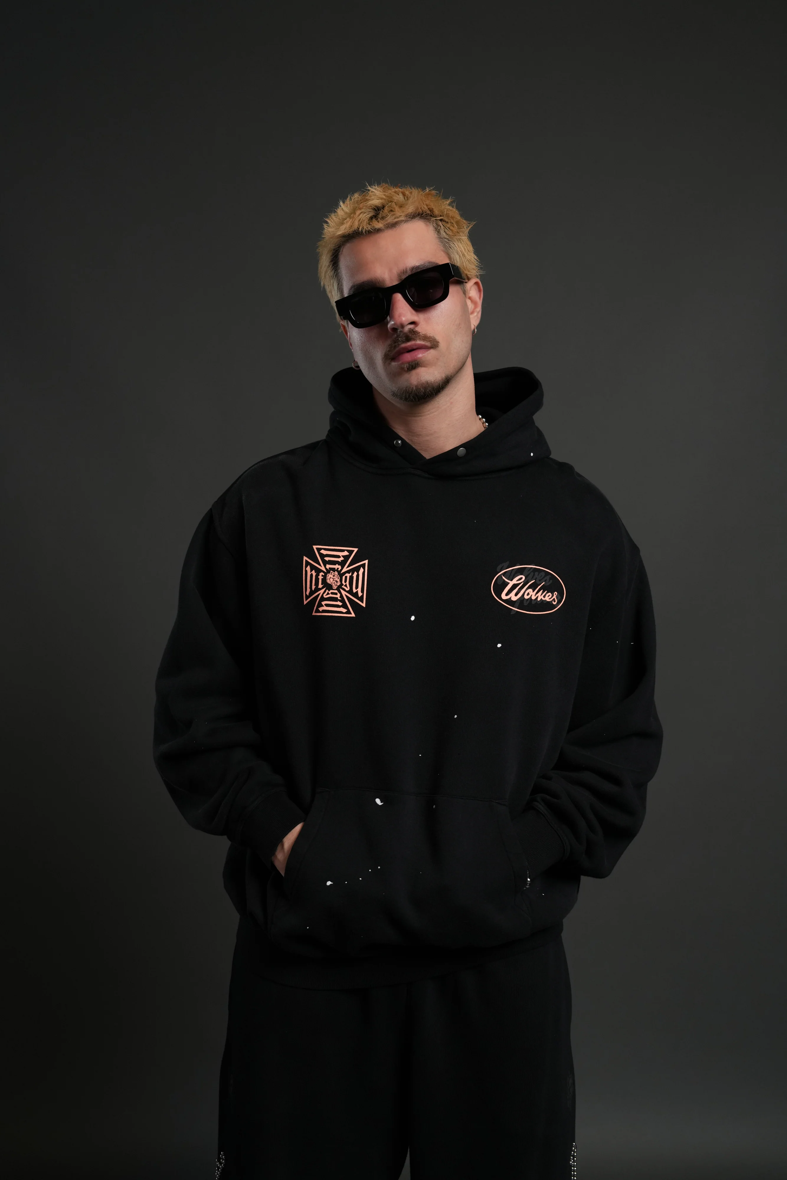 DSA FRVR "Pierce" Hoodie in Black Drift Wash - Image 2