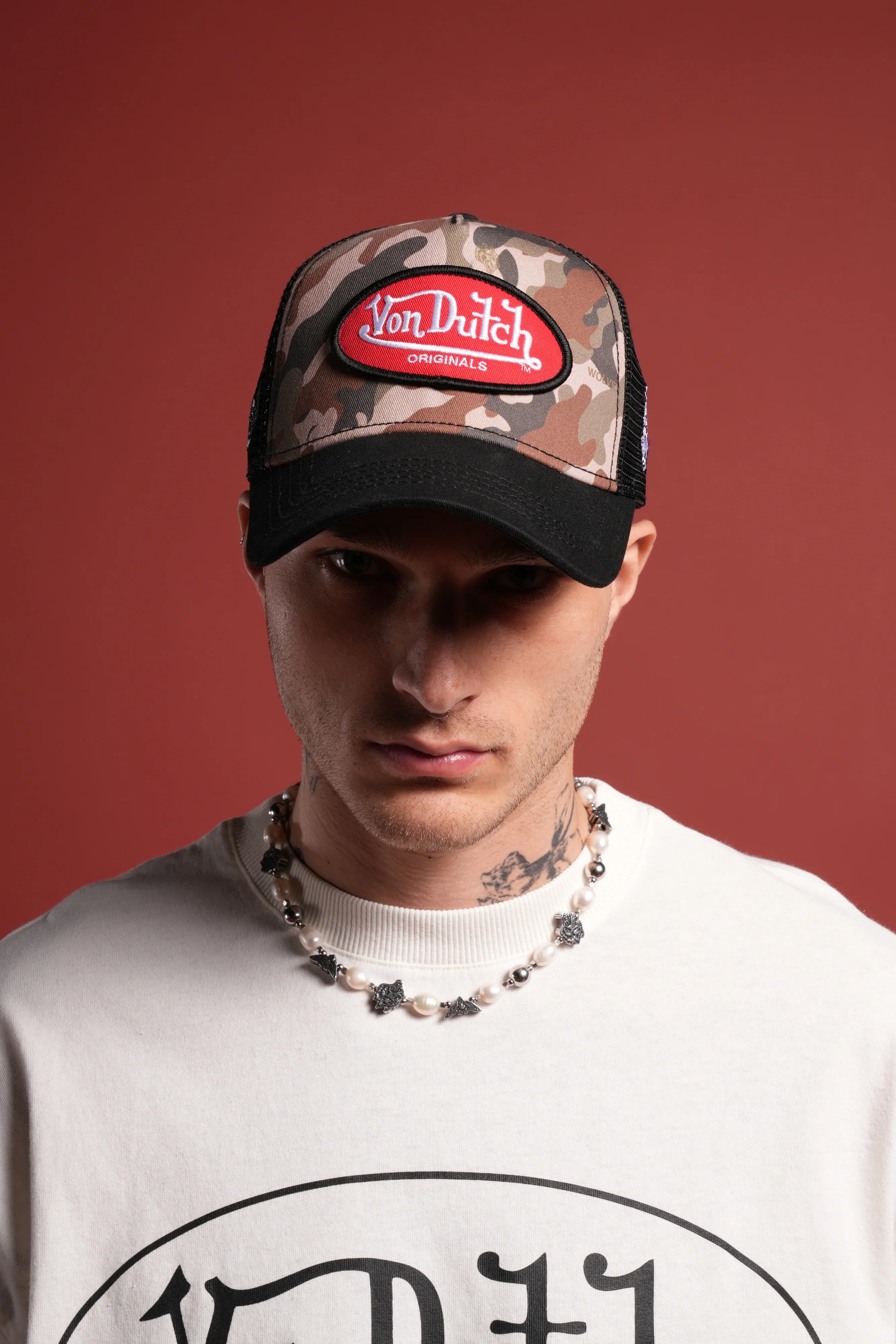 DSVD Collab Trucker Hat in Black Camo/Olive - Image 4