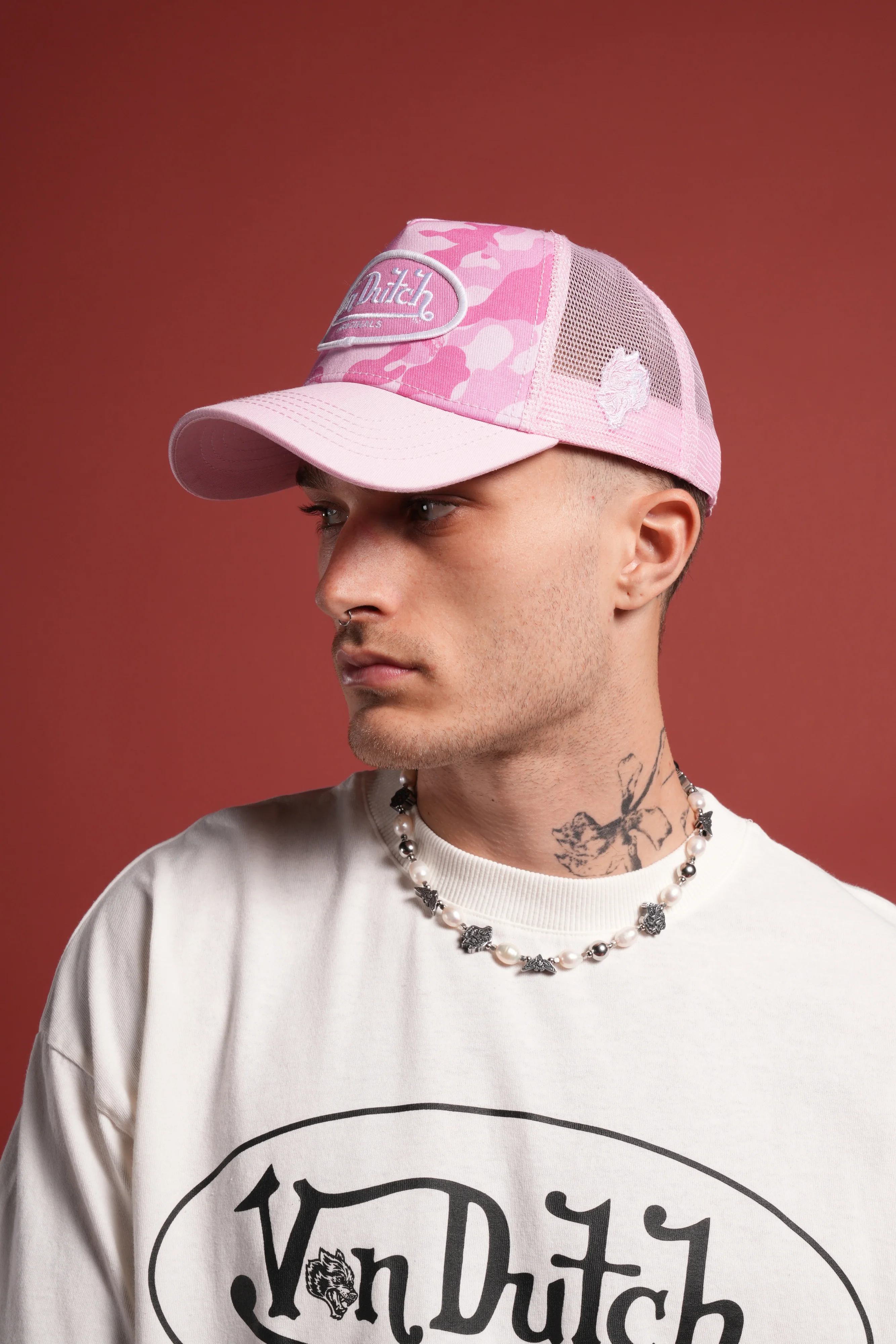 DSVD Collab Trucker Hat in DSVD Bubblegum Camo - Image 12