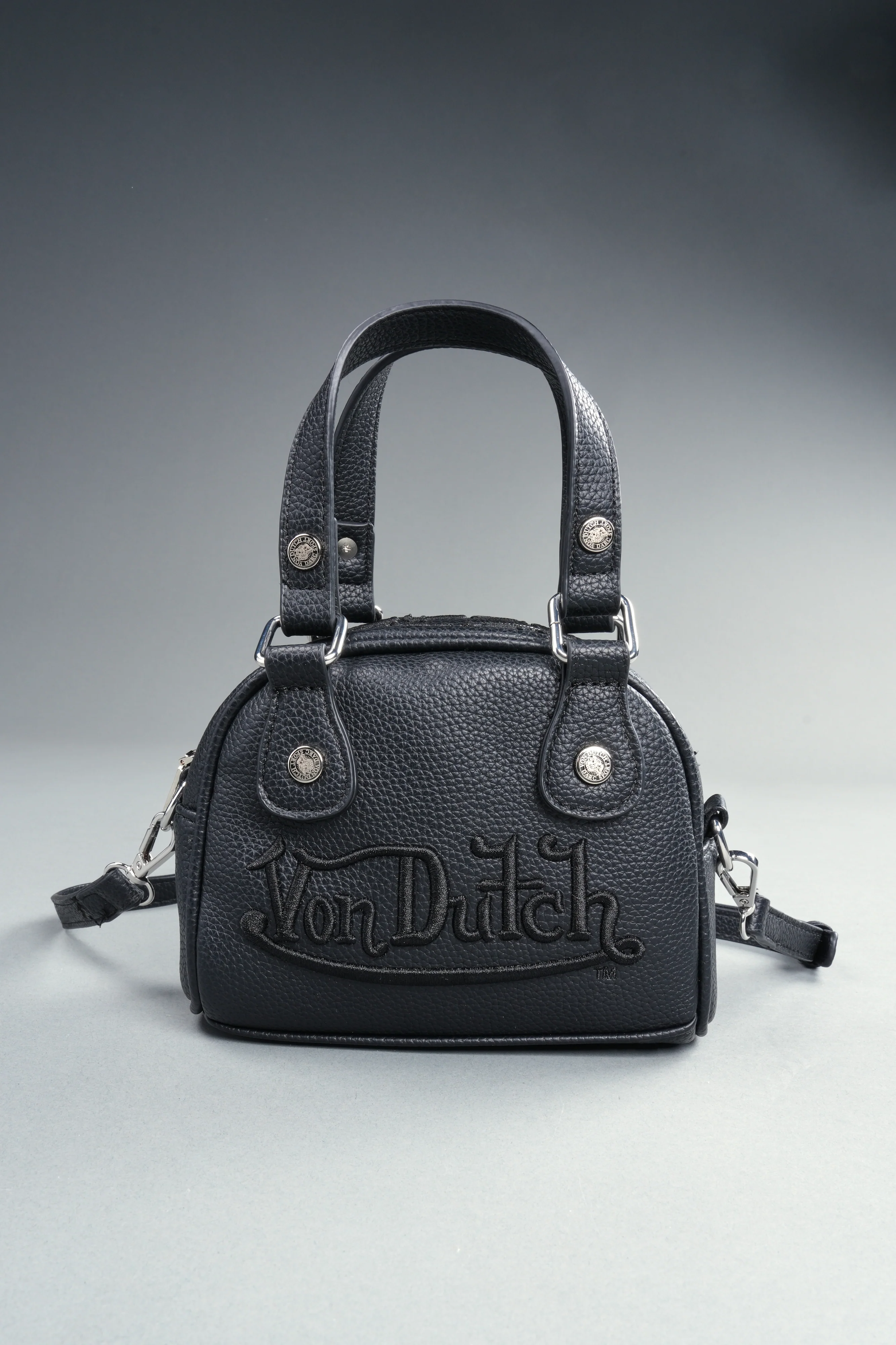 DSVD Collab VD Leather Mini Bowler in Black/Black - Image 6