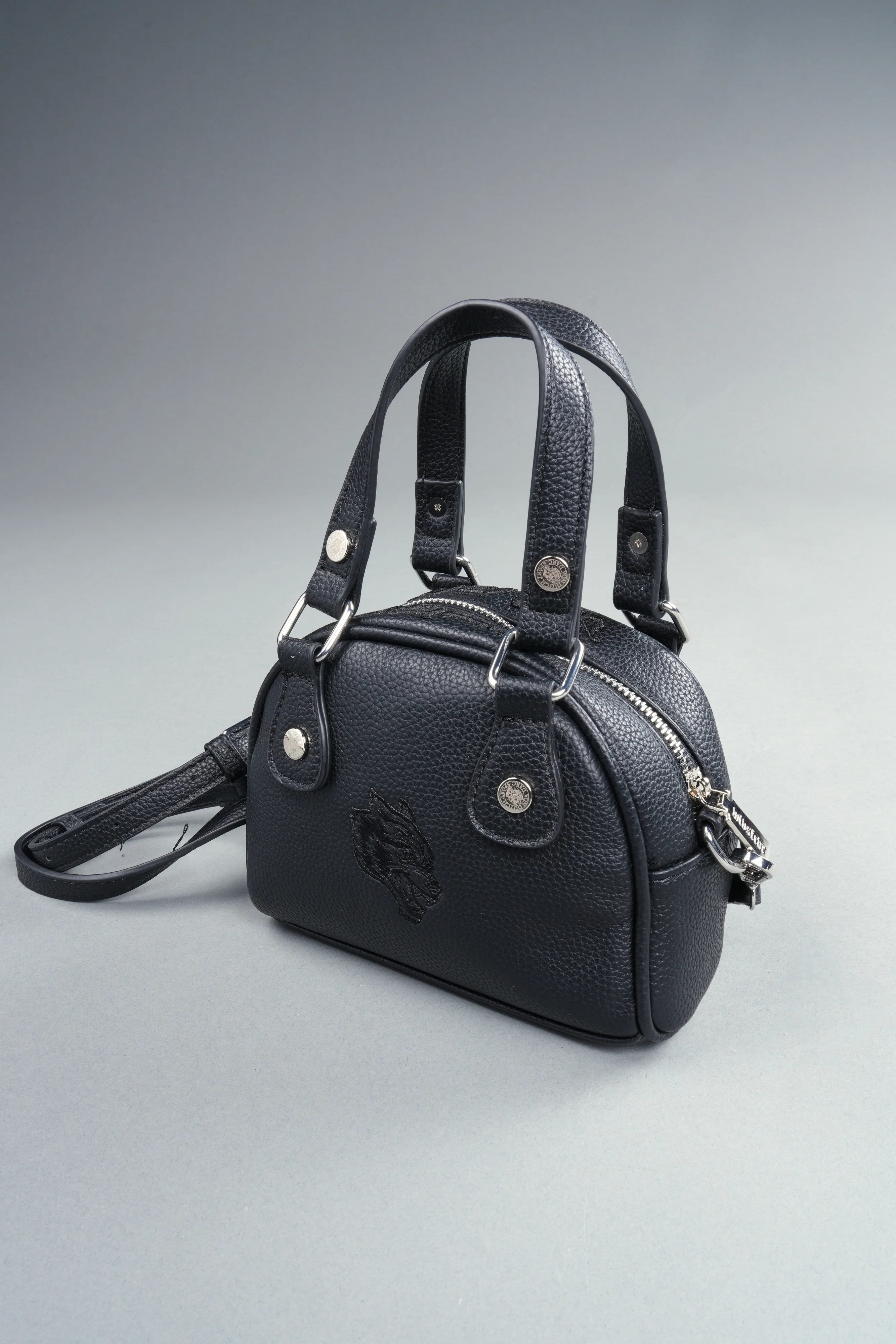 DSVD Collab VD Leather Mini Bowler in Black/Black - Image 9