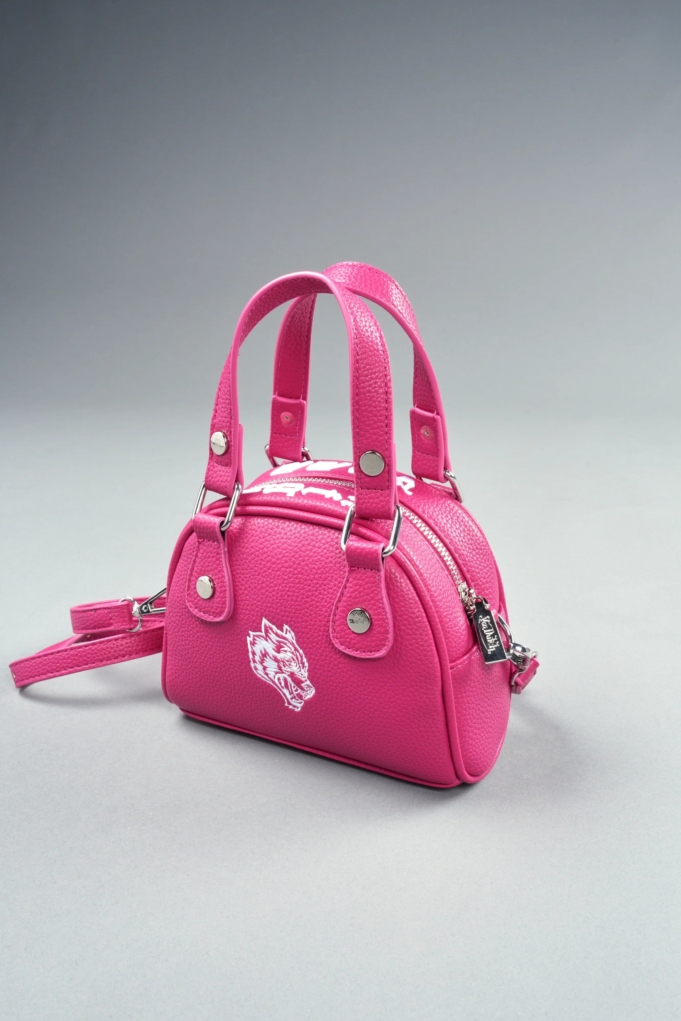 DSVD Collab VD Leather Mini Bowler in Mauve/Pink - Image 9