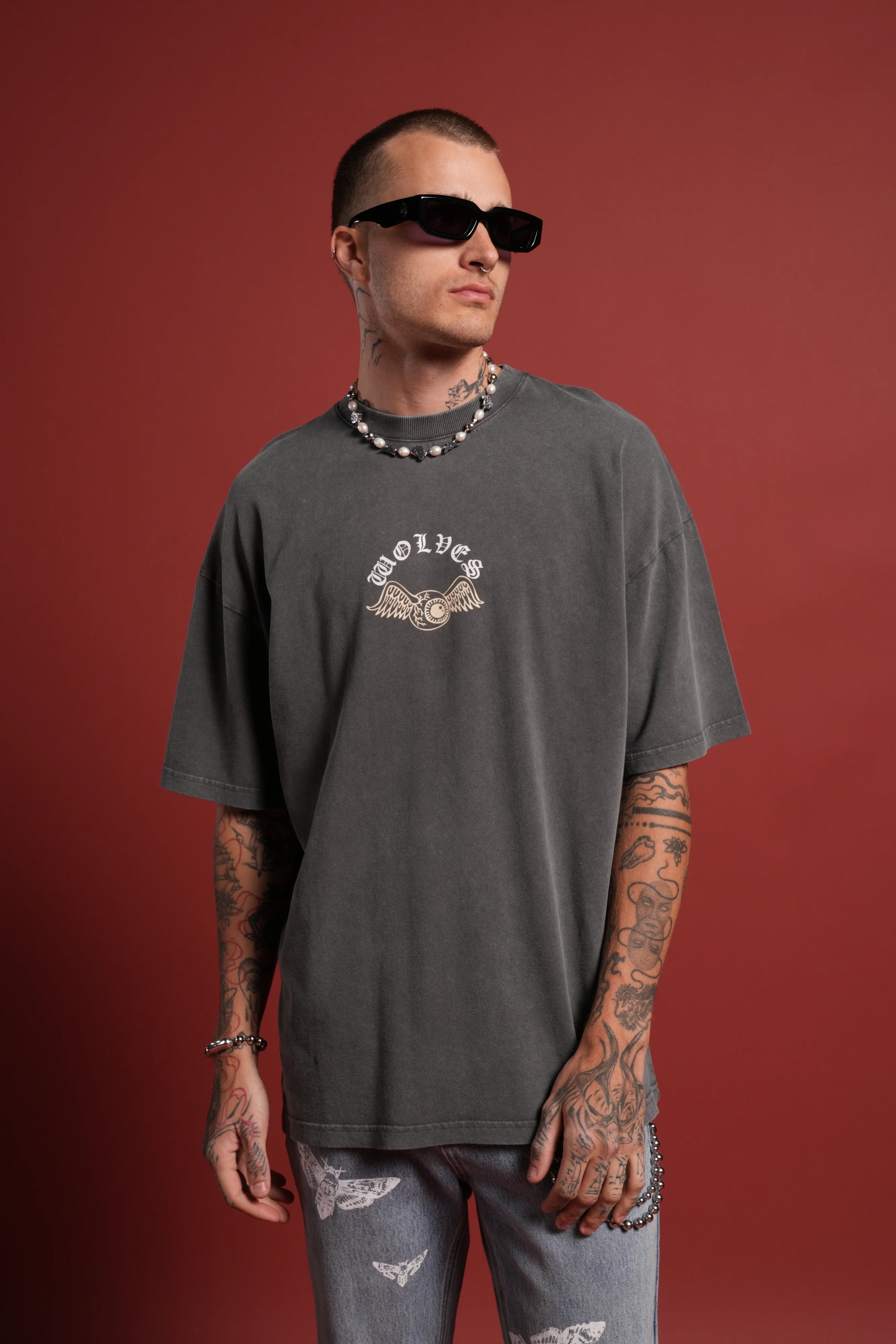 DSVD Heritage Unisex Premium Oversized Tee in Wolf Gray - Image 2