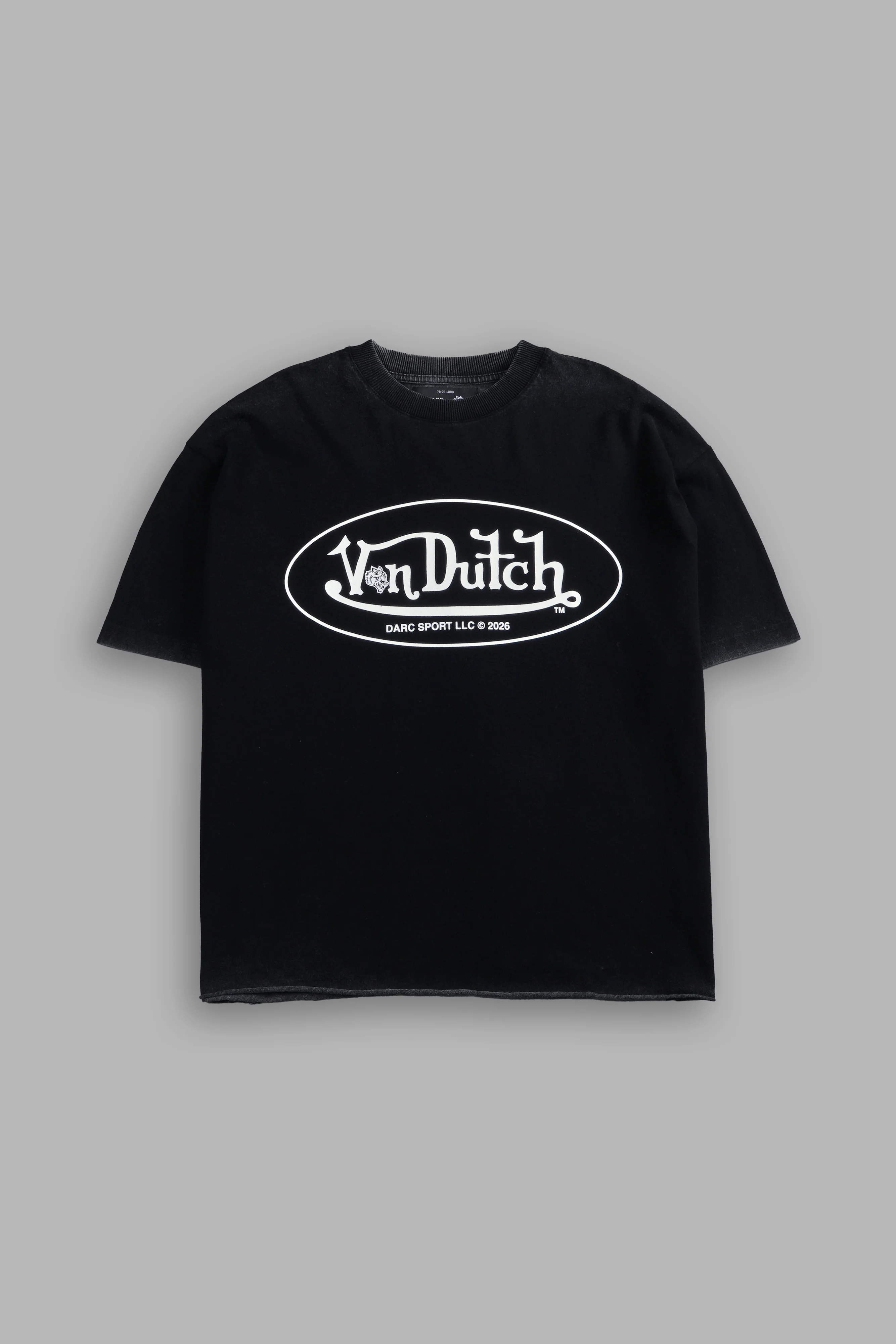 DSVD Legacy Grunge Mid-Length Raw Hem Tee in Black