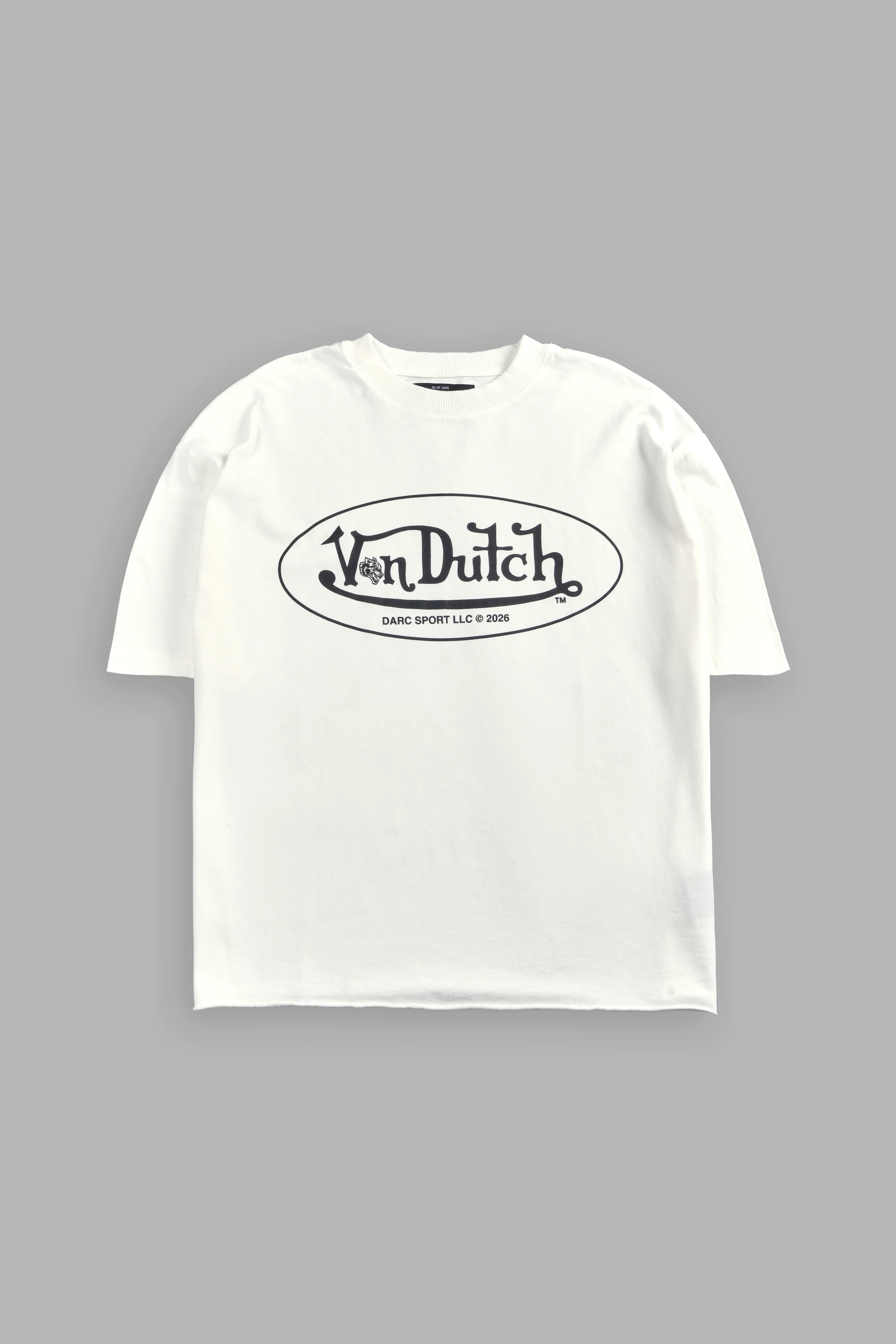 DSVD Legacy Grunge Mid-Length Raw Hem Tee in Cream
