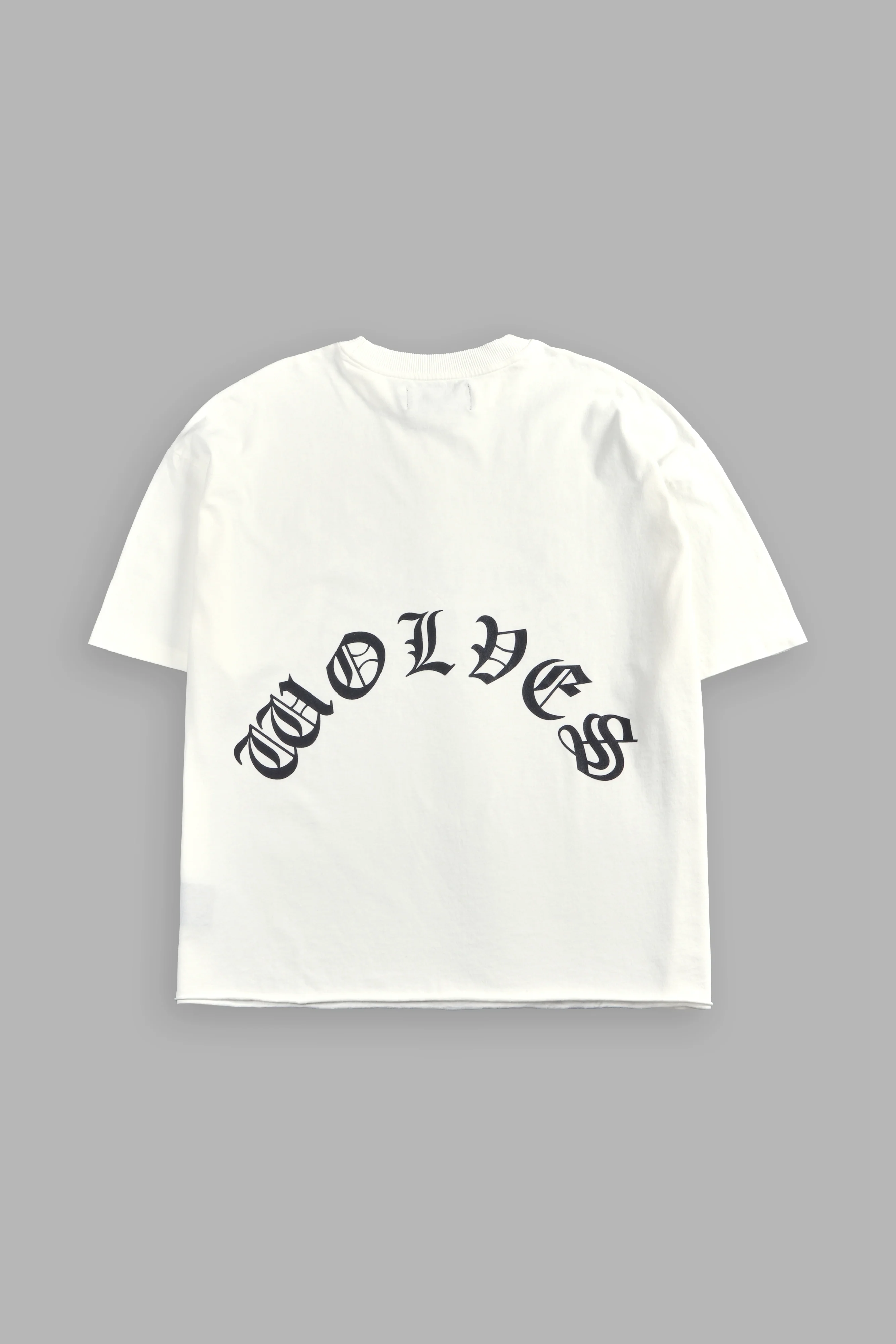 DSVD Legacy Grunge Mid-Length Raw Hem Tee in Cream - Image 3