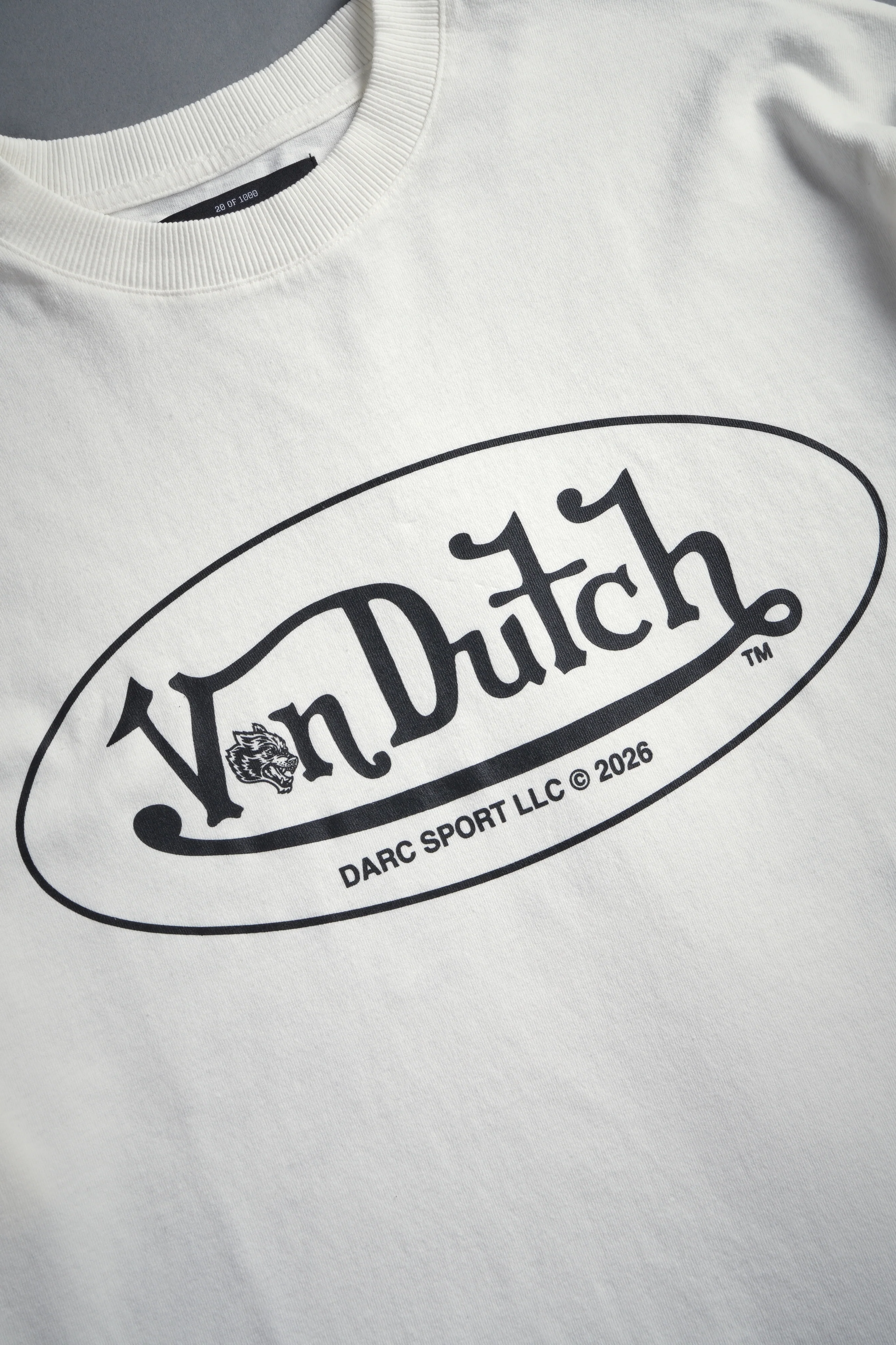 DSVD Legacy Grunge Mid-Length Raw Hem Tee in Cream - Image 7