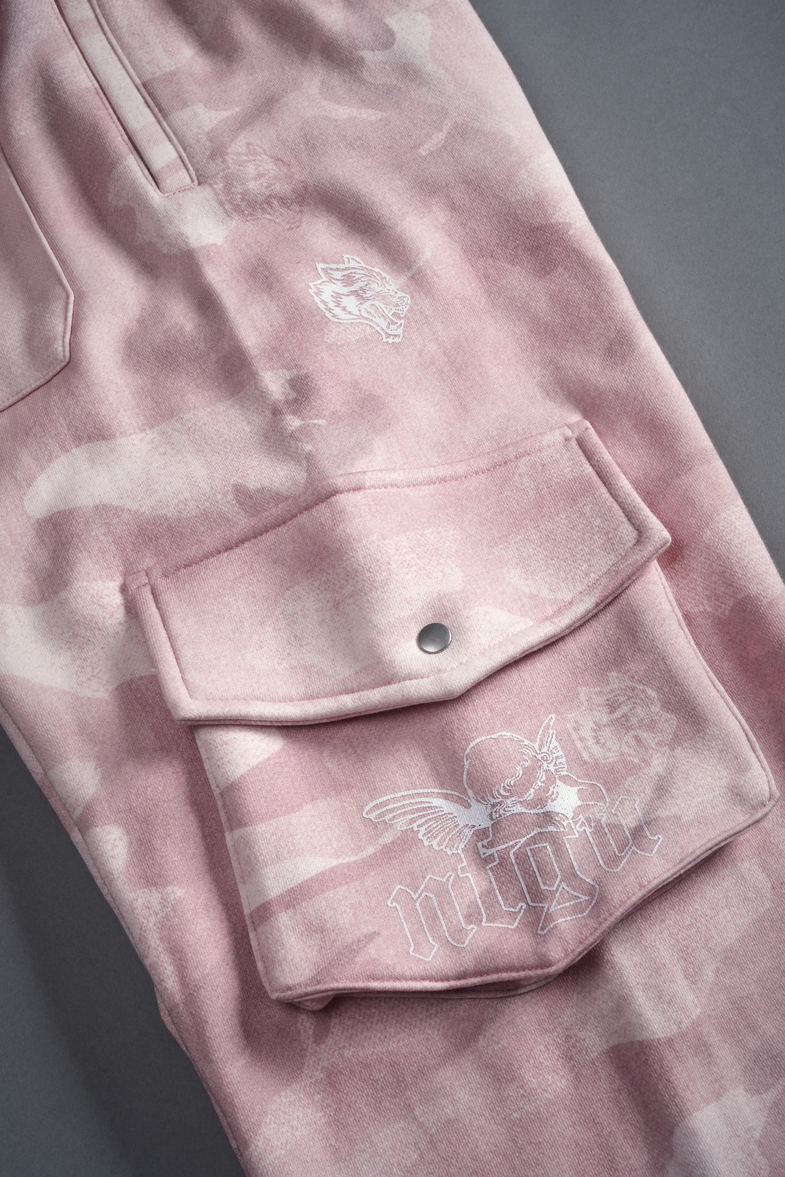 Dual Cherub NFGU Big Cozy Sweats in Blush Vintage Woodland Camo - Image 9