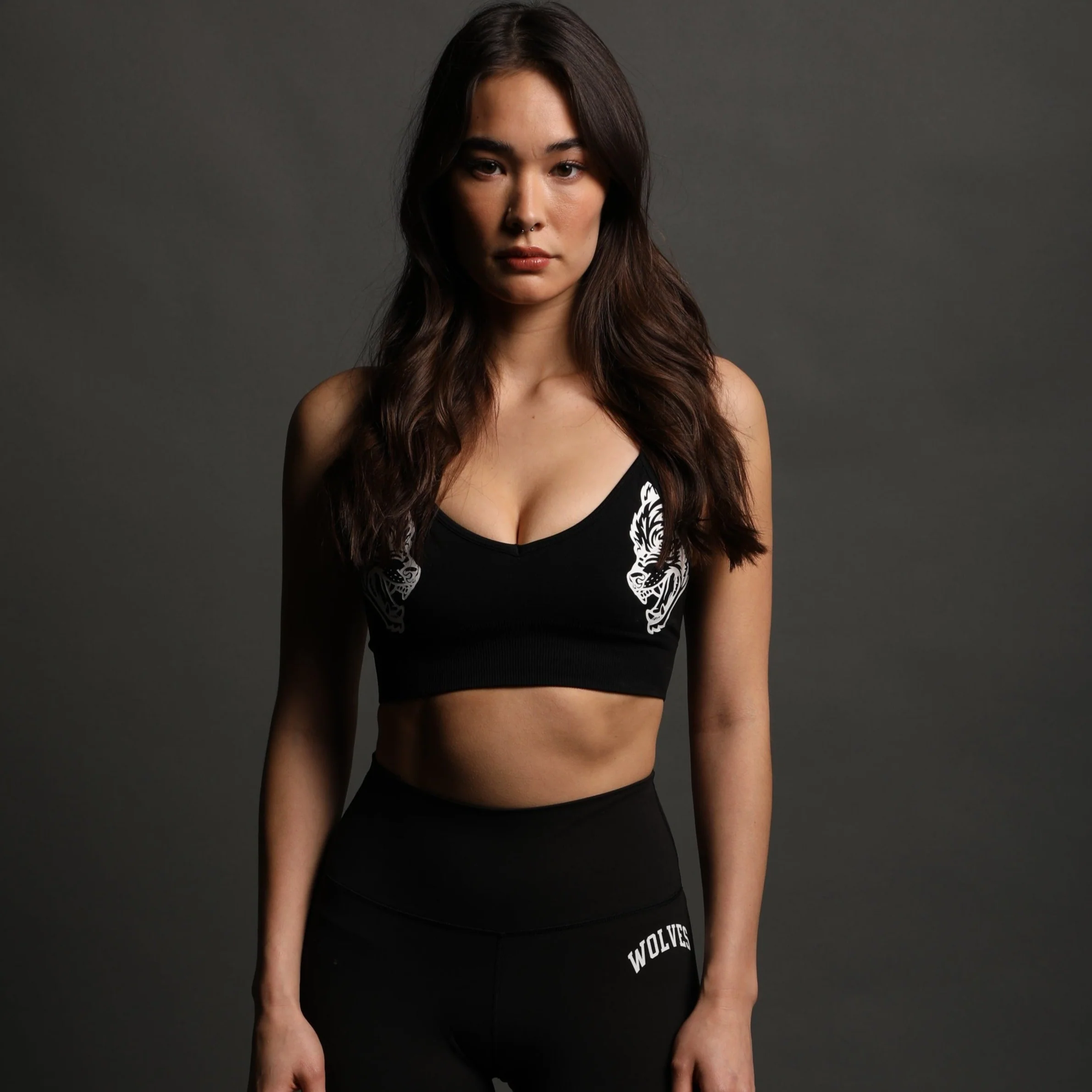 Dual "Everson Seamless" Sports Bra in Black - Image 2