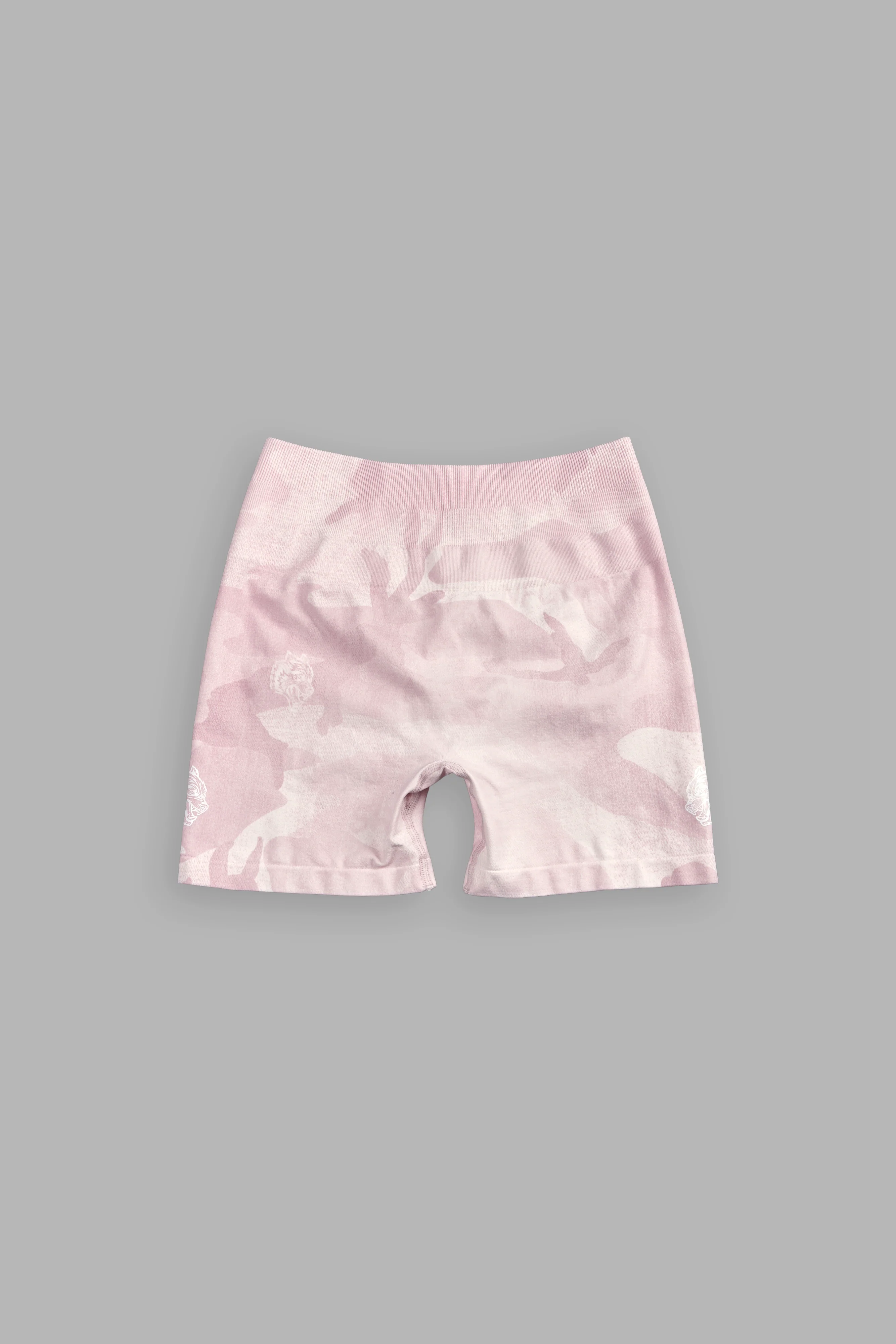 Dual "Stella" Soft Seamless Shorts in Blush Vintage Woodland Camo - Image 5