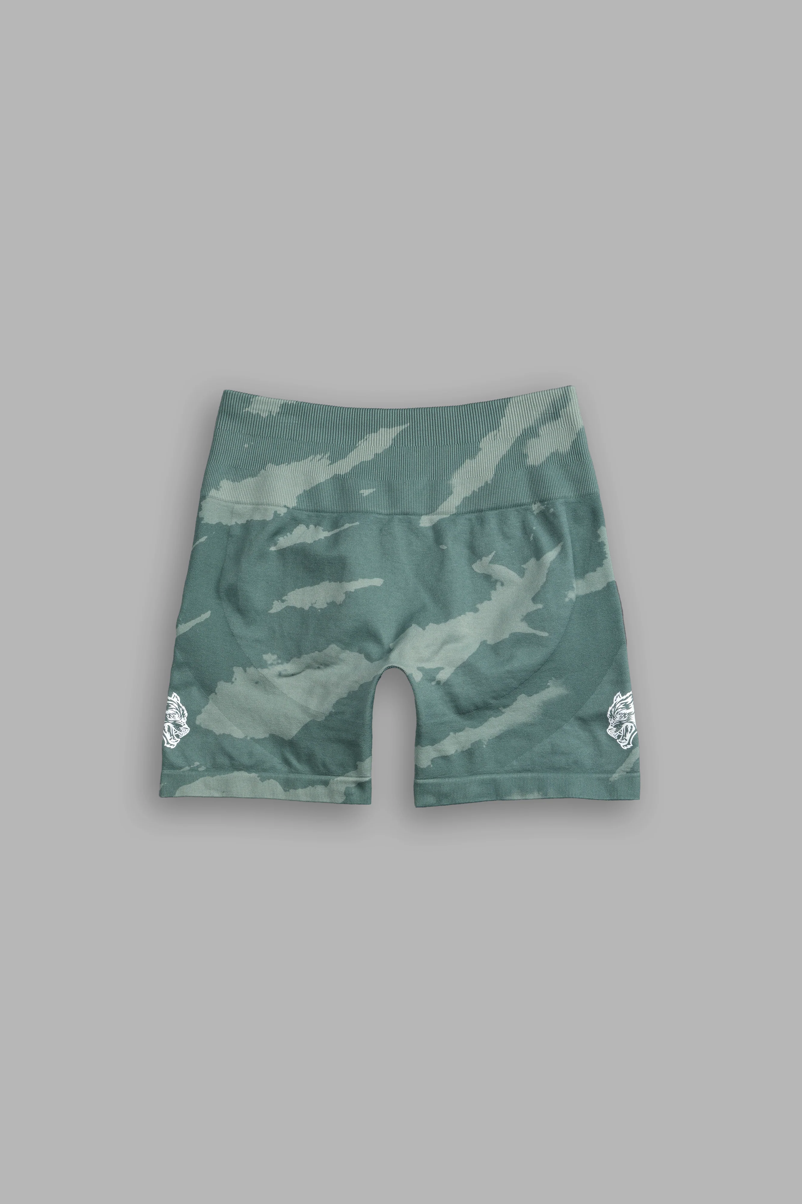 Dual Wolf Everson Seamless "Training" Shorts in Hunter Green Native Camo - Image 3