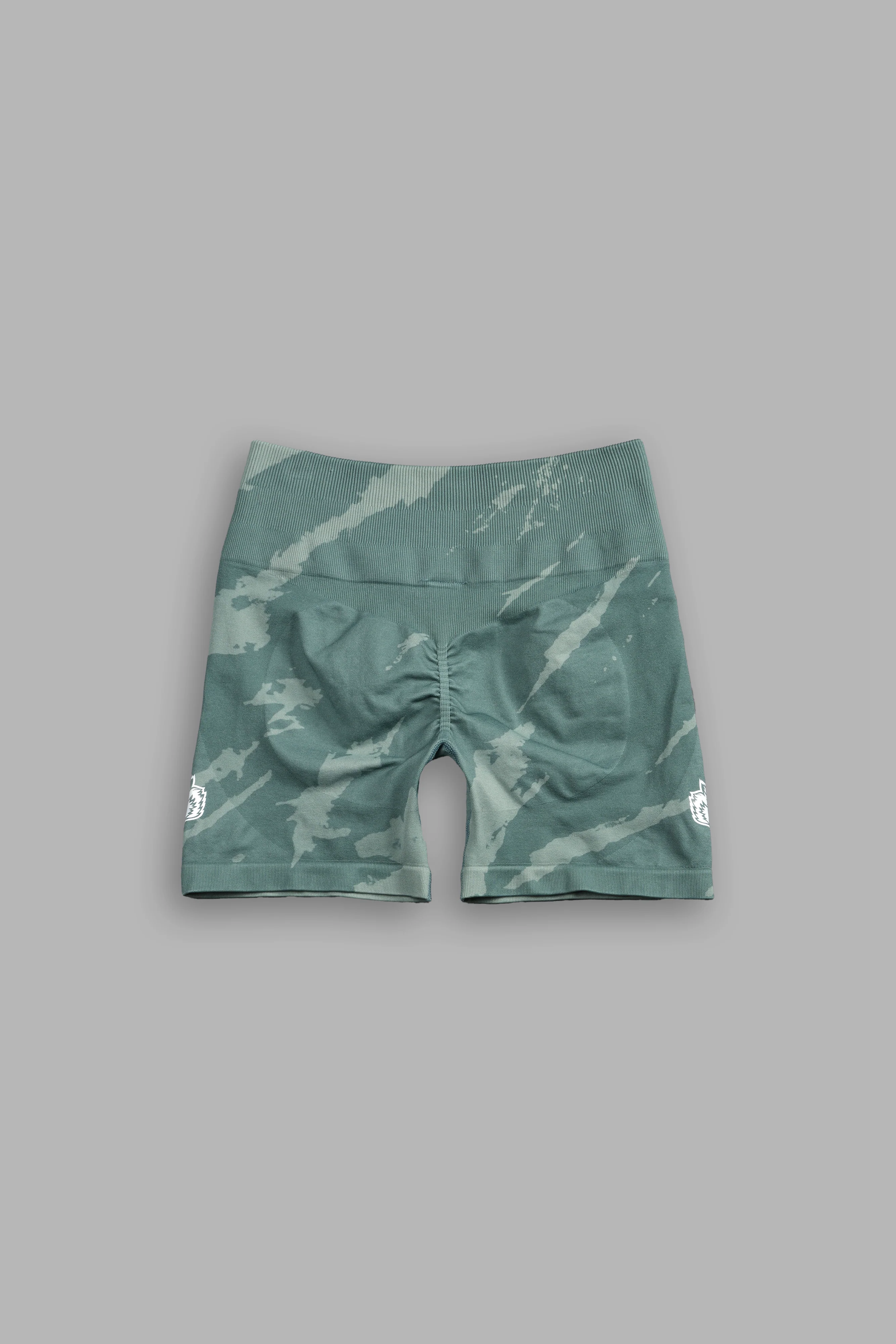 Dual Wolf Everson Seamless "Training" Shorts in Hunter Green Native Camo - Image 4