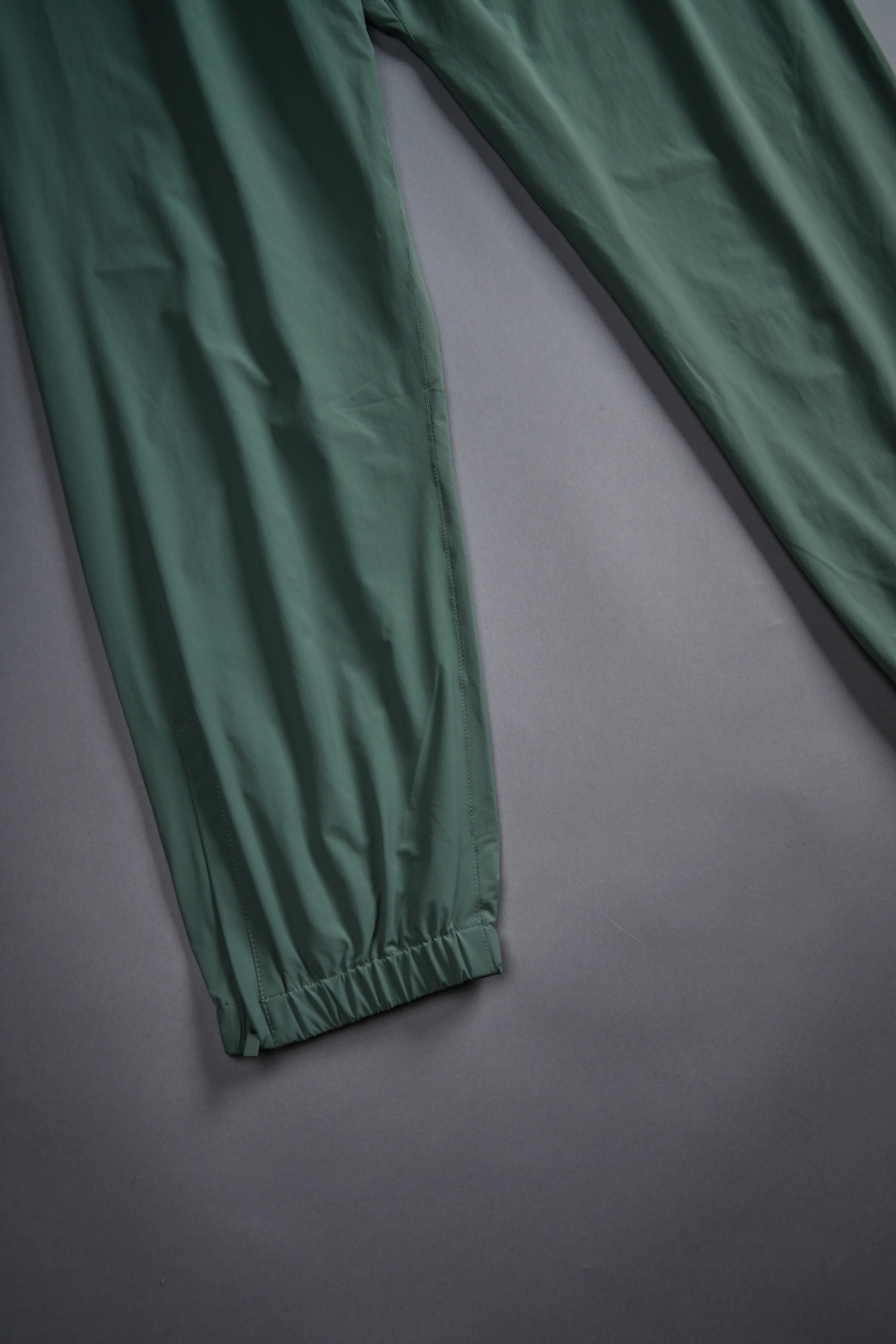 Dual Wolf Head Hybrid Nylon Track Pants in Hunter Green - Image 7