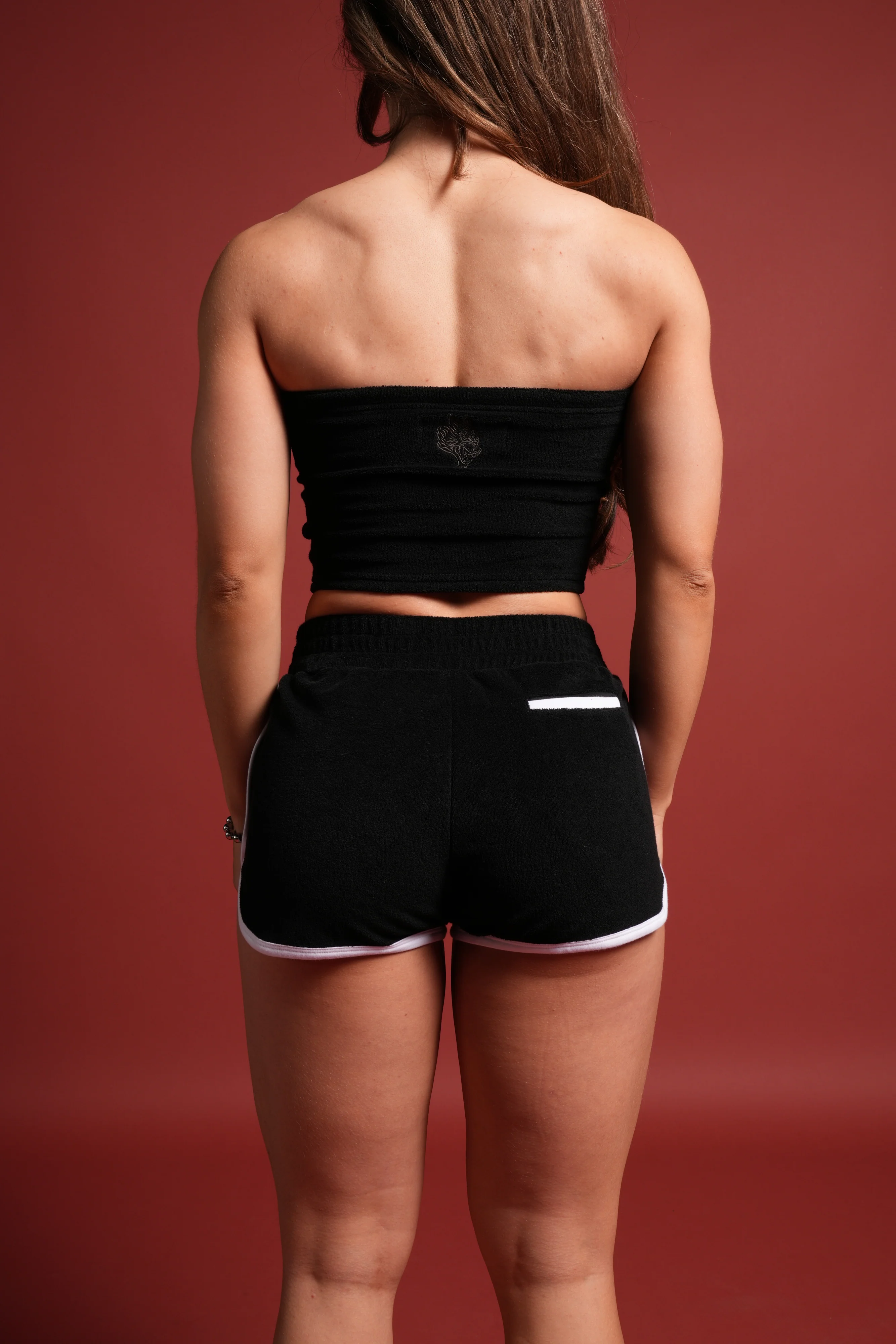 Dual Wolf Tia Track Shorts in Black - Image 3
