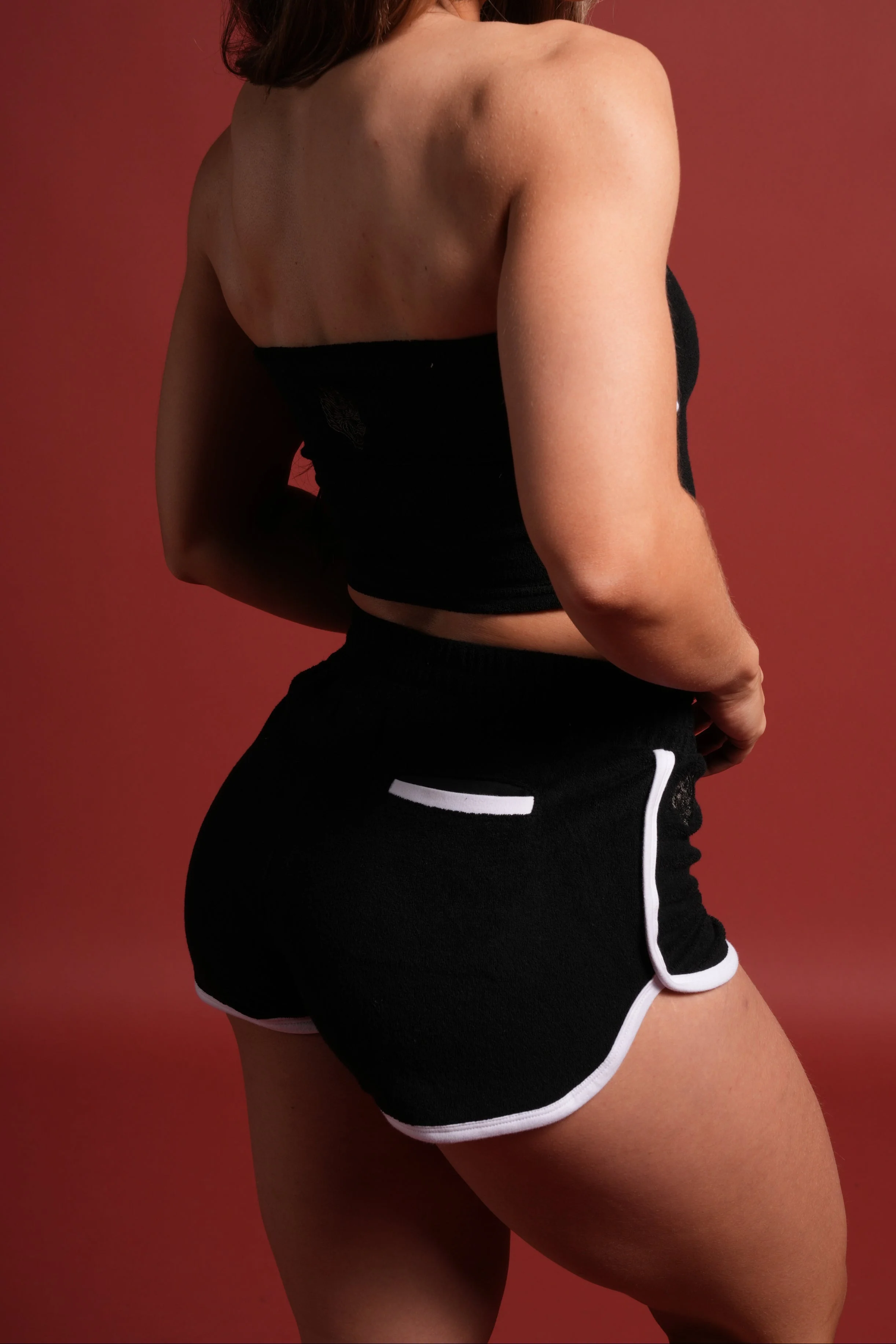 Dual Wolf Tia Track Shorts in Black - Image 4